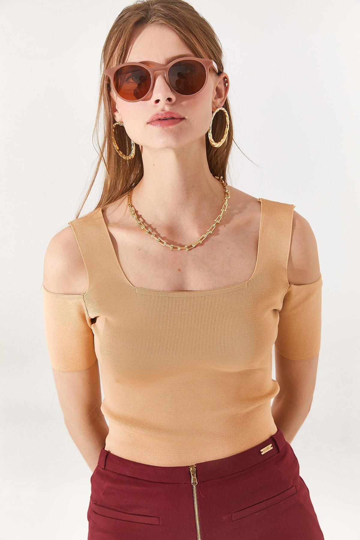 Blue Slim Fit Blouse, Honey foam, large image number 2