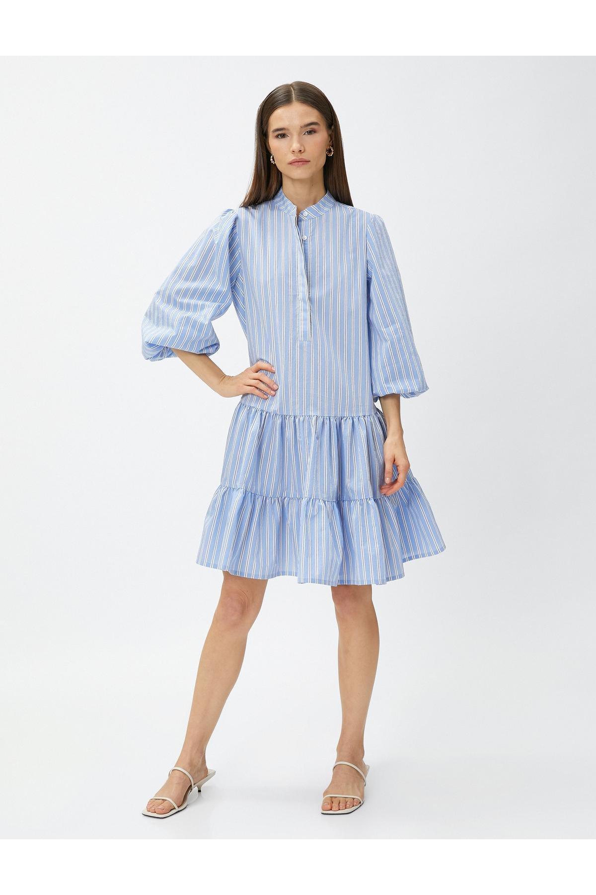 Koton - Blue Striped Layered Dress
