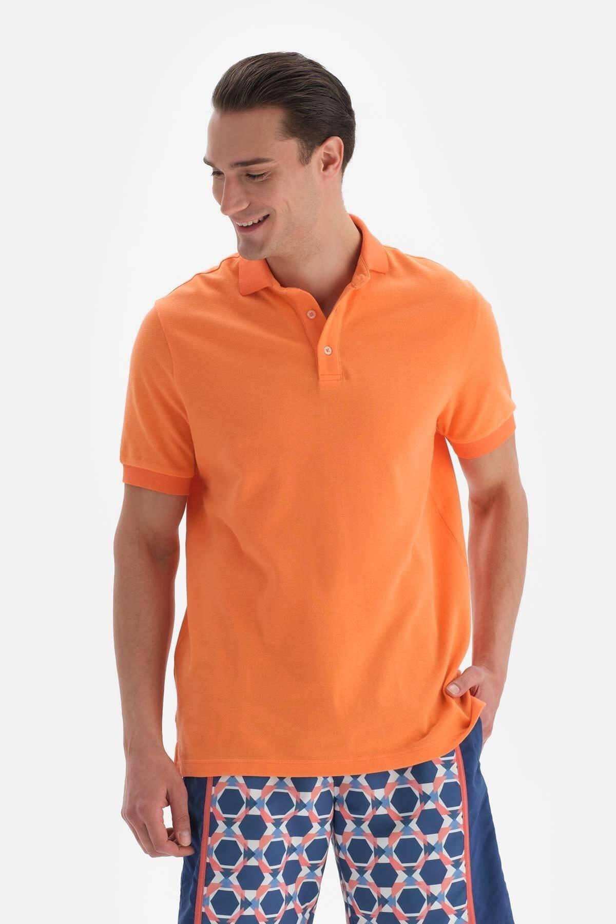 Dagi - Orange Pique Polo Neck T-Shirt