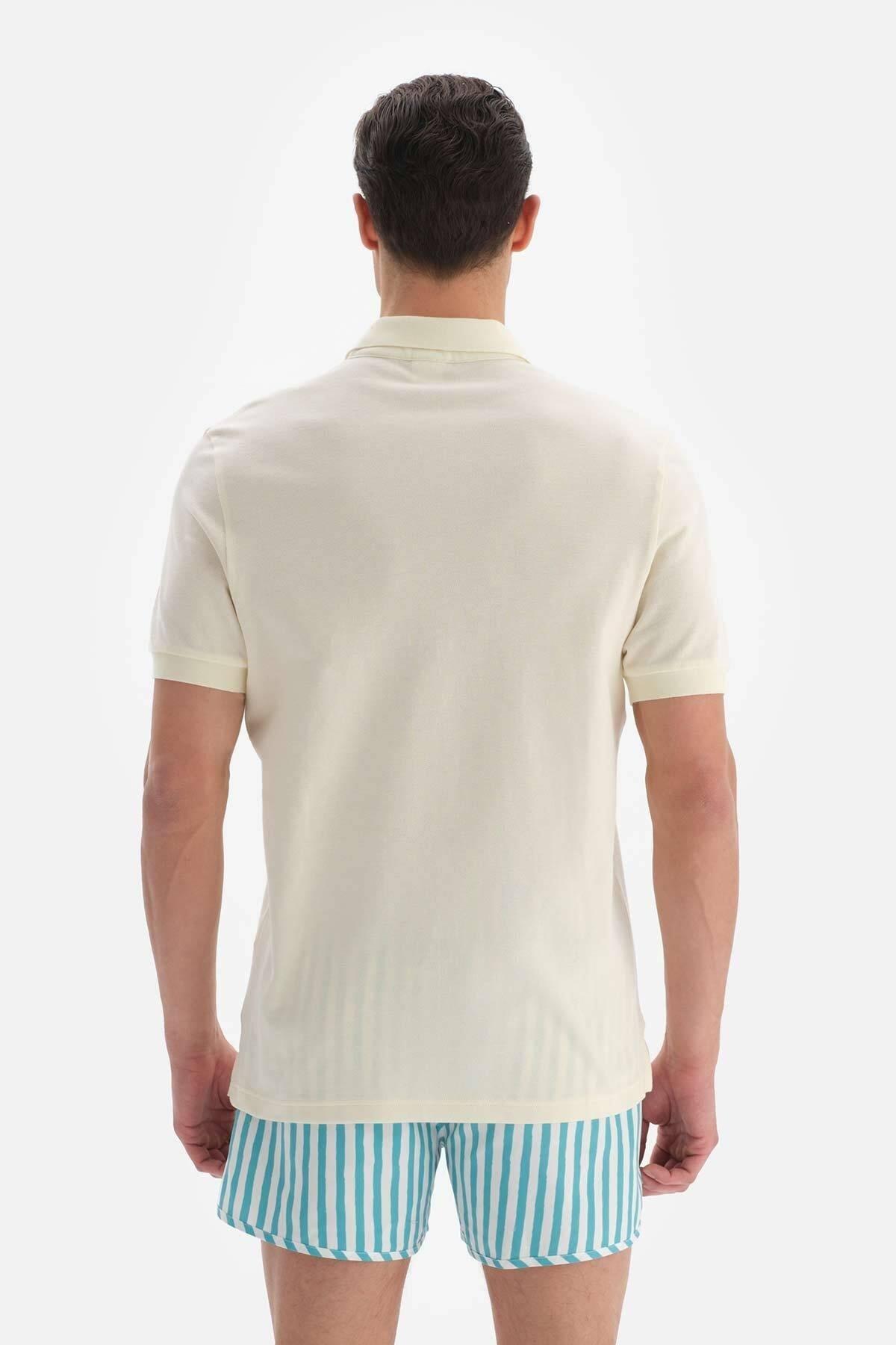 Dagi - Cream Pique Polo Neck T-Shirt