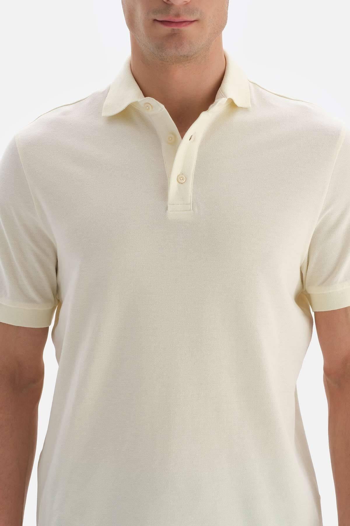 Dagi - Cream Pique Polo Neck T-Shirt