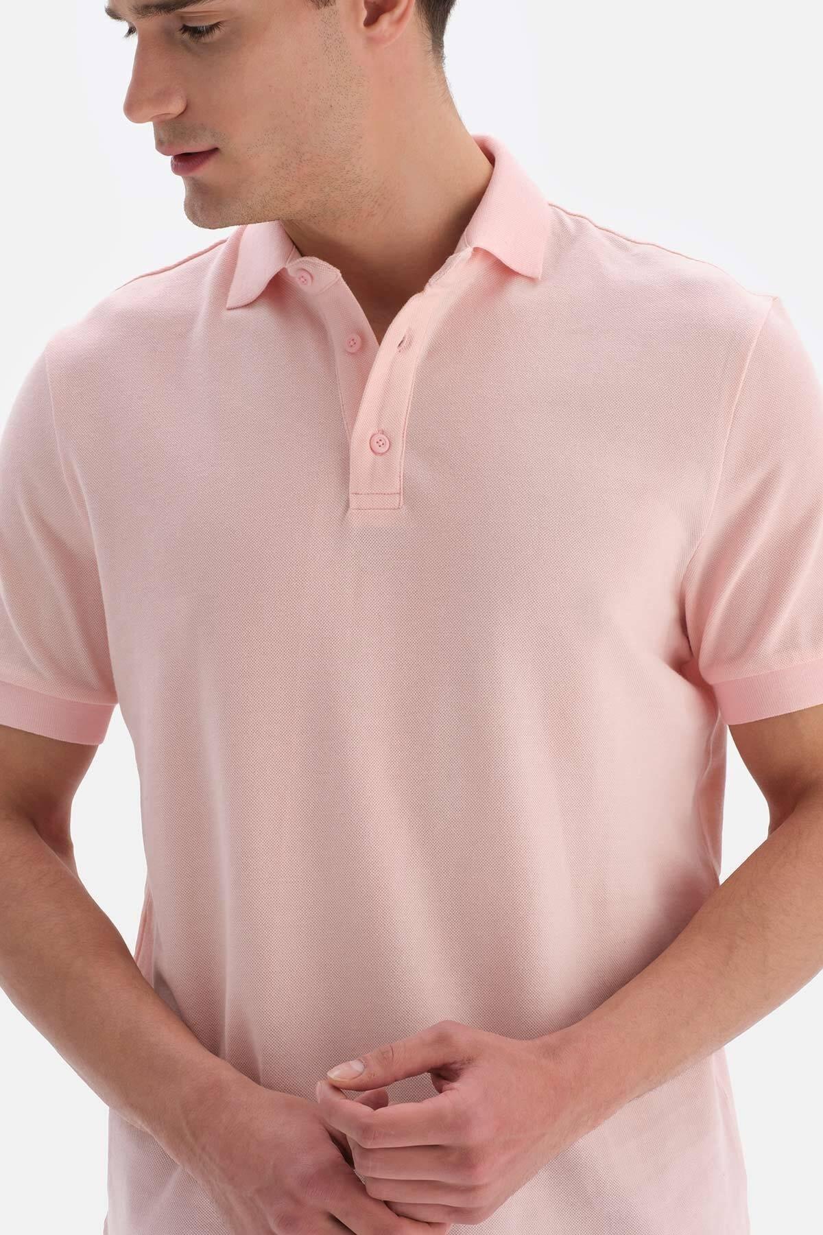 Dagi - Pink Pique Polo Neck T-Shirt
