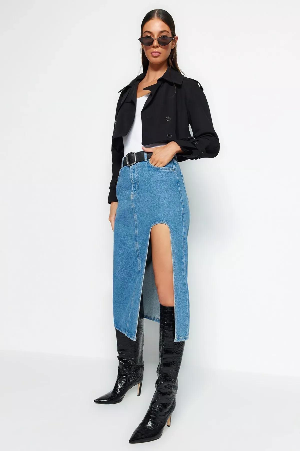 Blue Maxi Skirt, Blue, large image number 0