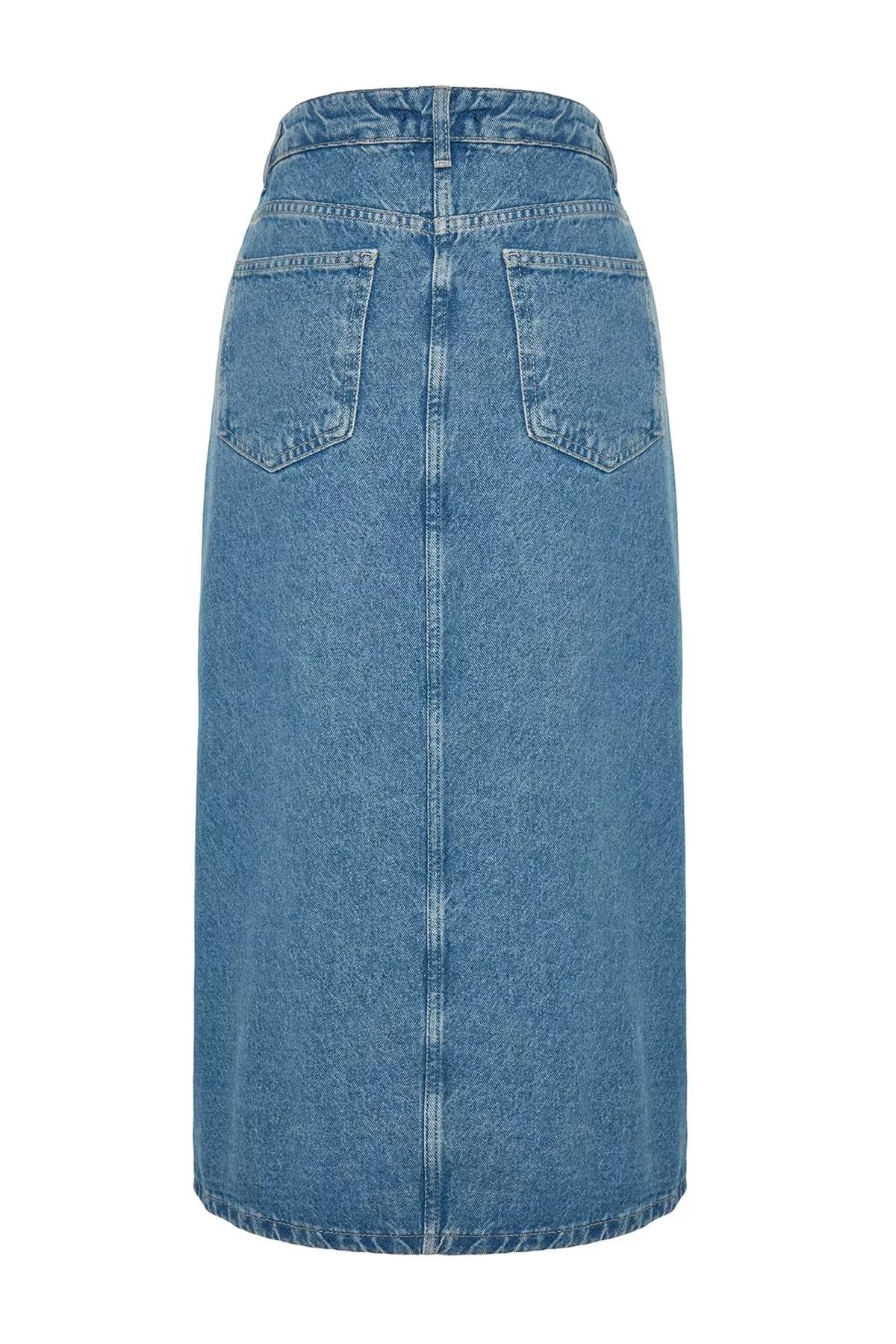 Blue Maxi Skirt, Blue, large image number 6
