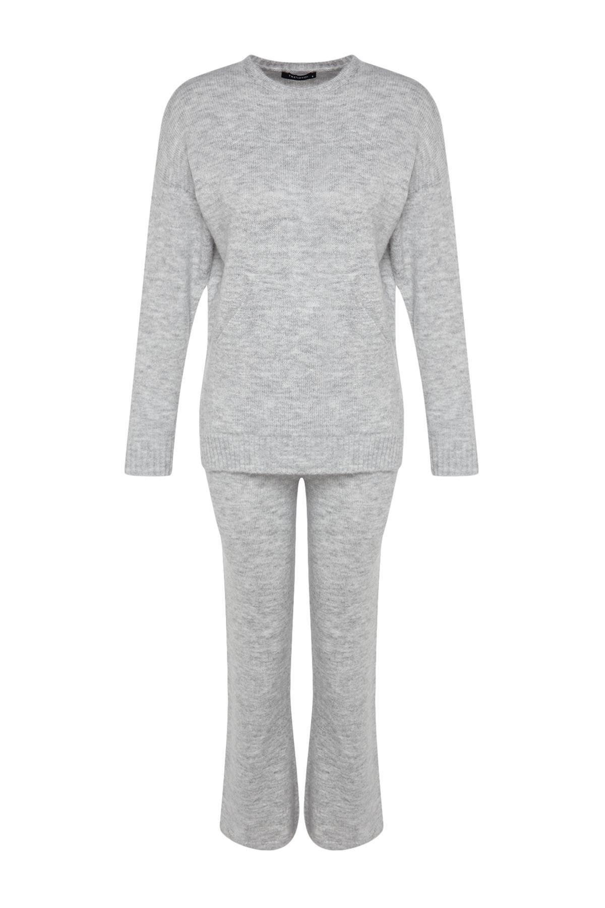 Grey Textured Basic Pyjamas Set, , large image number 6