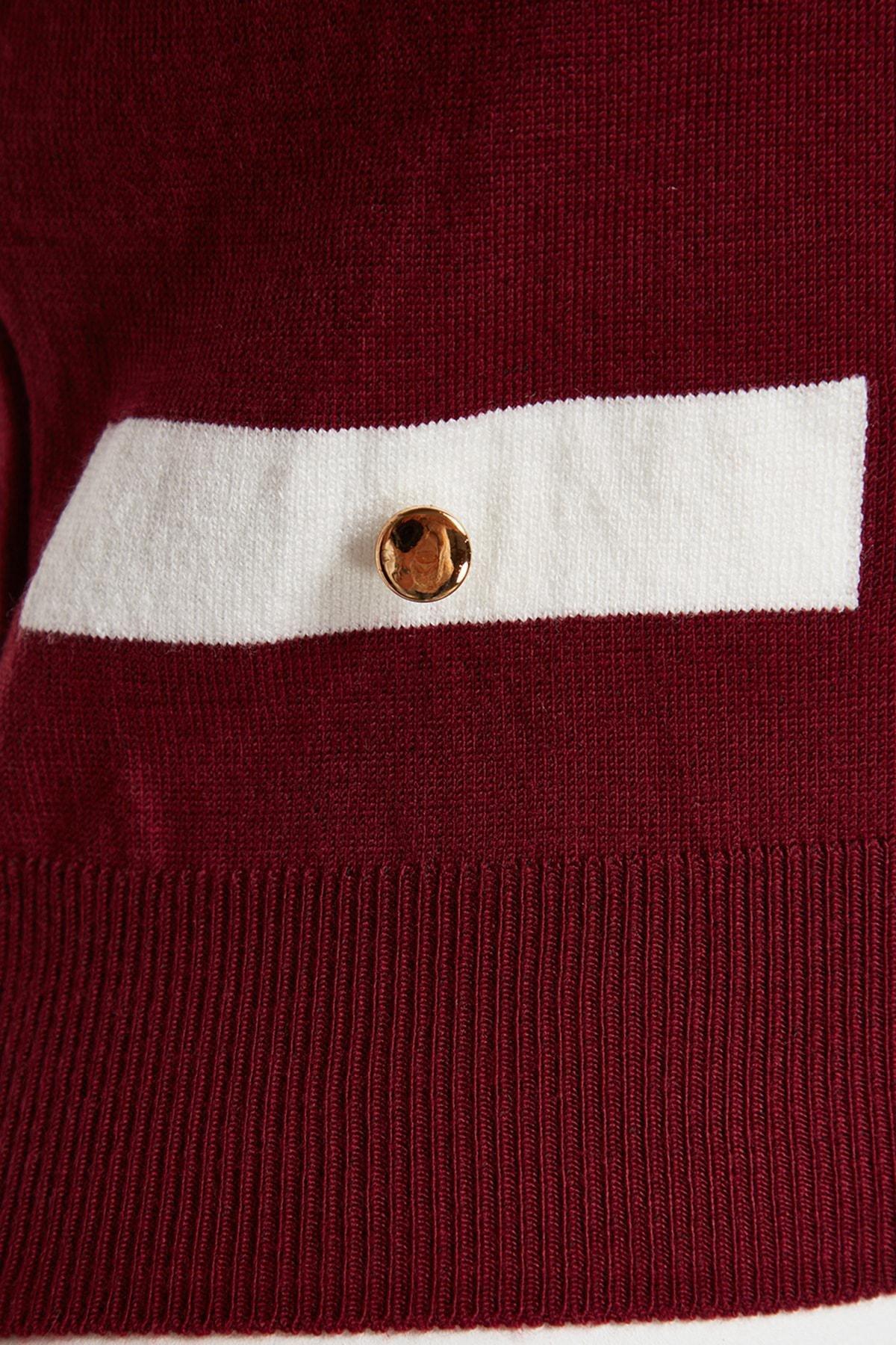 Trendyol - Red Crop One-Shoulder Knitwear Sweater