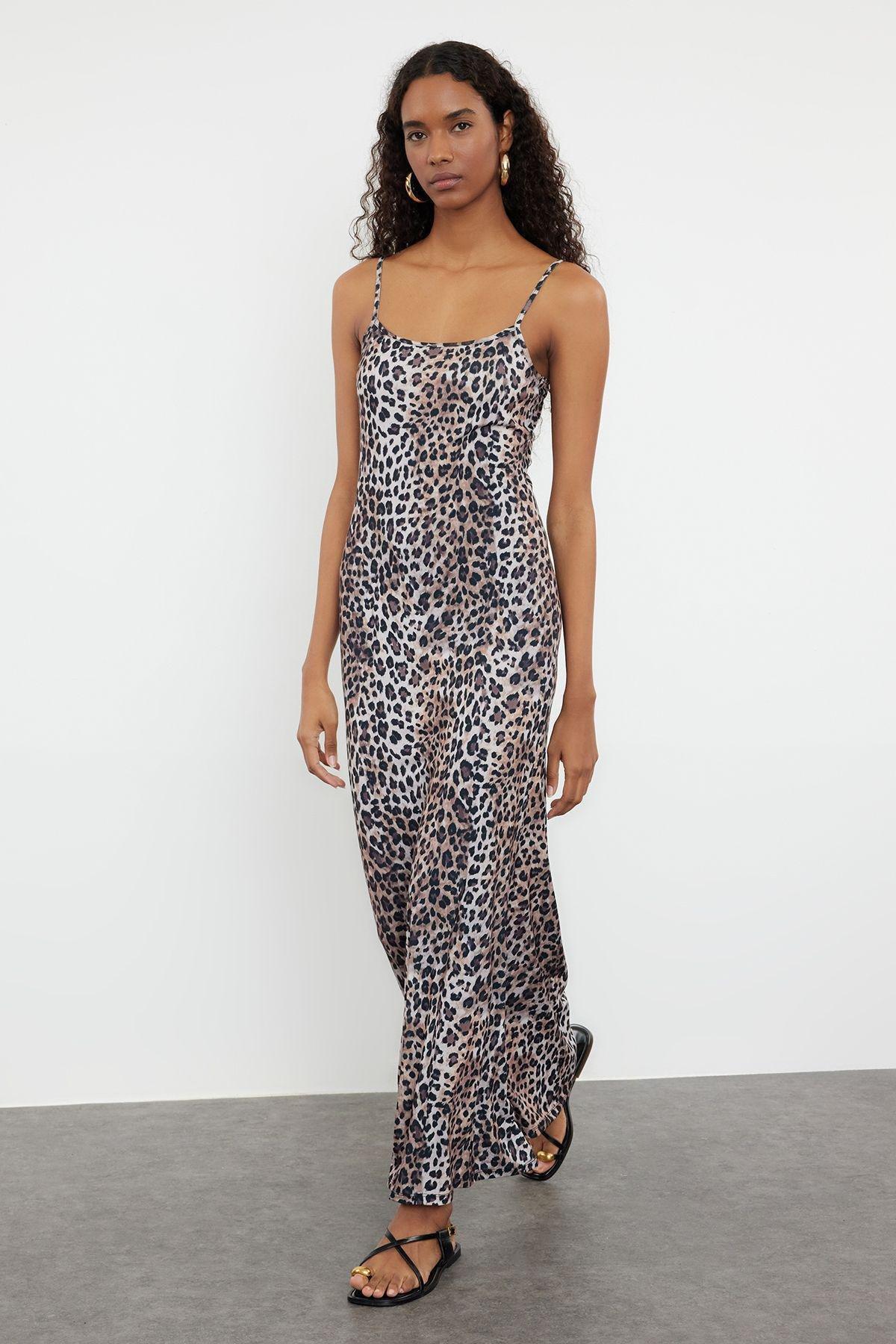 Leopard Print Bodycon Maxi Dress, , large image number 0