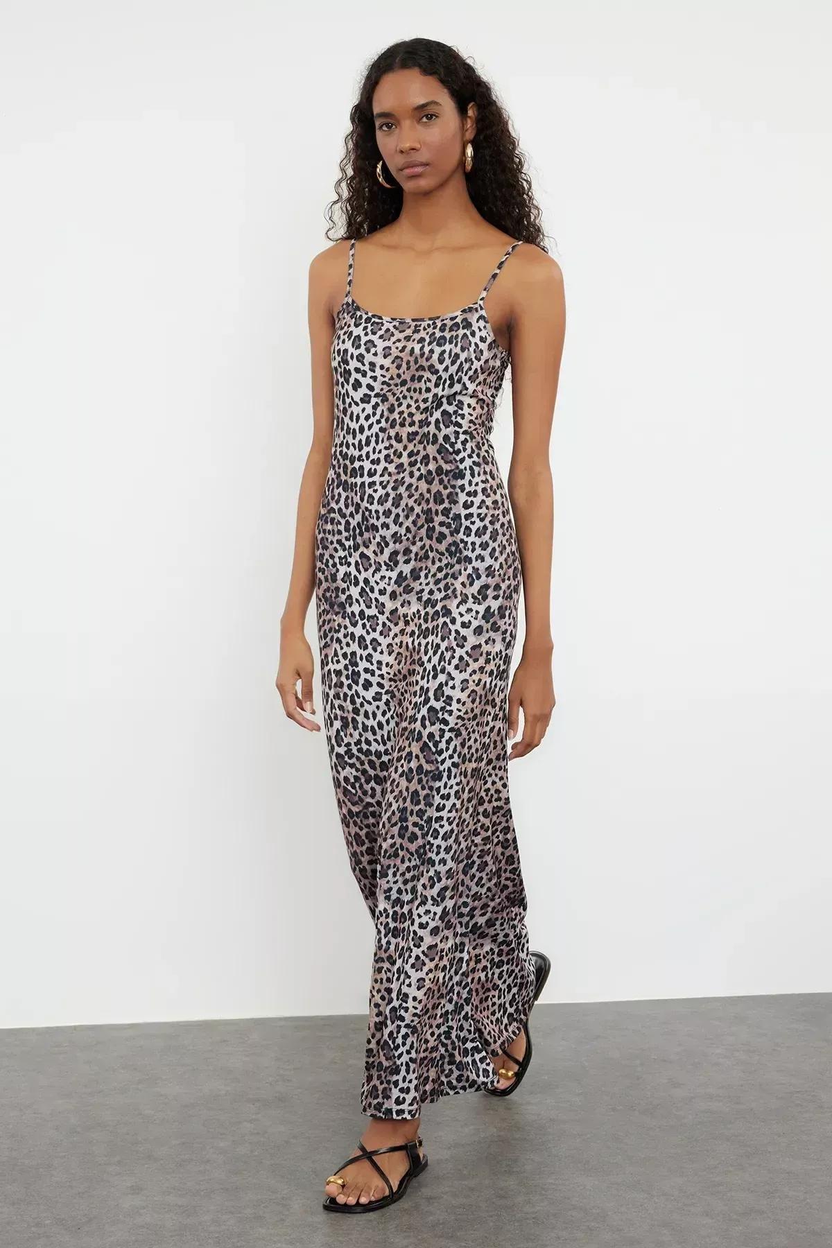 Leopard Print Bodycon Maxi Dress, C101_1537, large image number 0