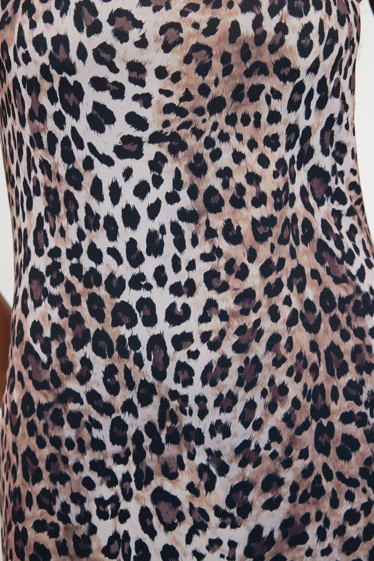 Leopard Print Bodycon Maxi Dress, , large image number 3