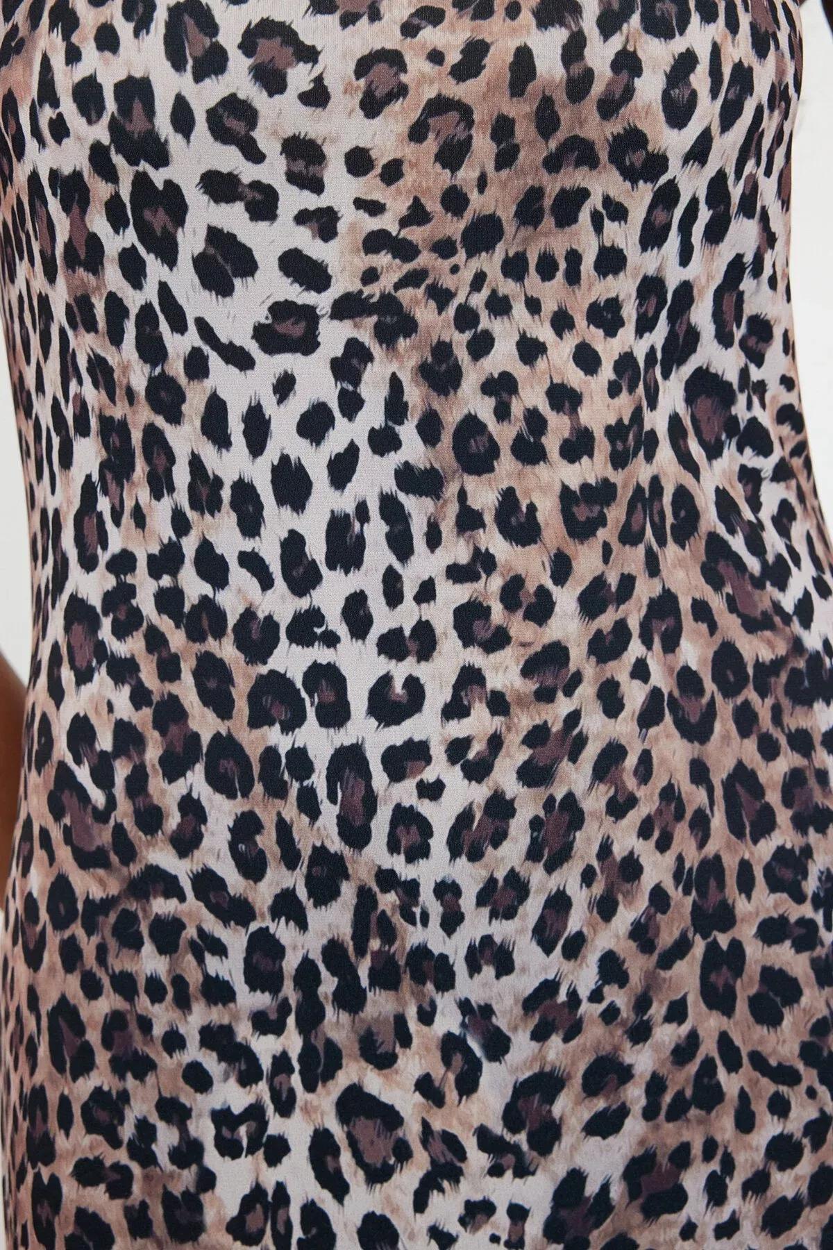 Leopard Print Bodycon Maxi Dress, C101_1537, large image number 3