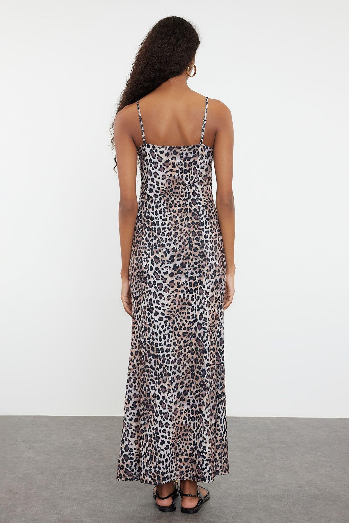 Leopard Print Bodycon Maxi Dress, , large image number 4