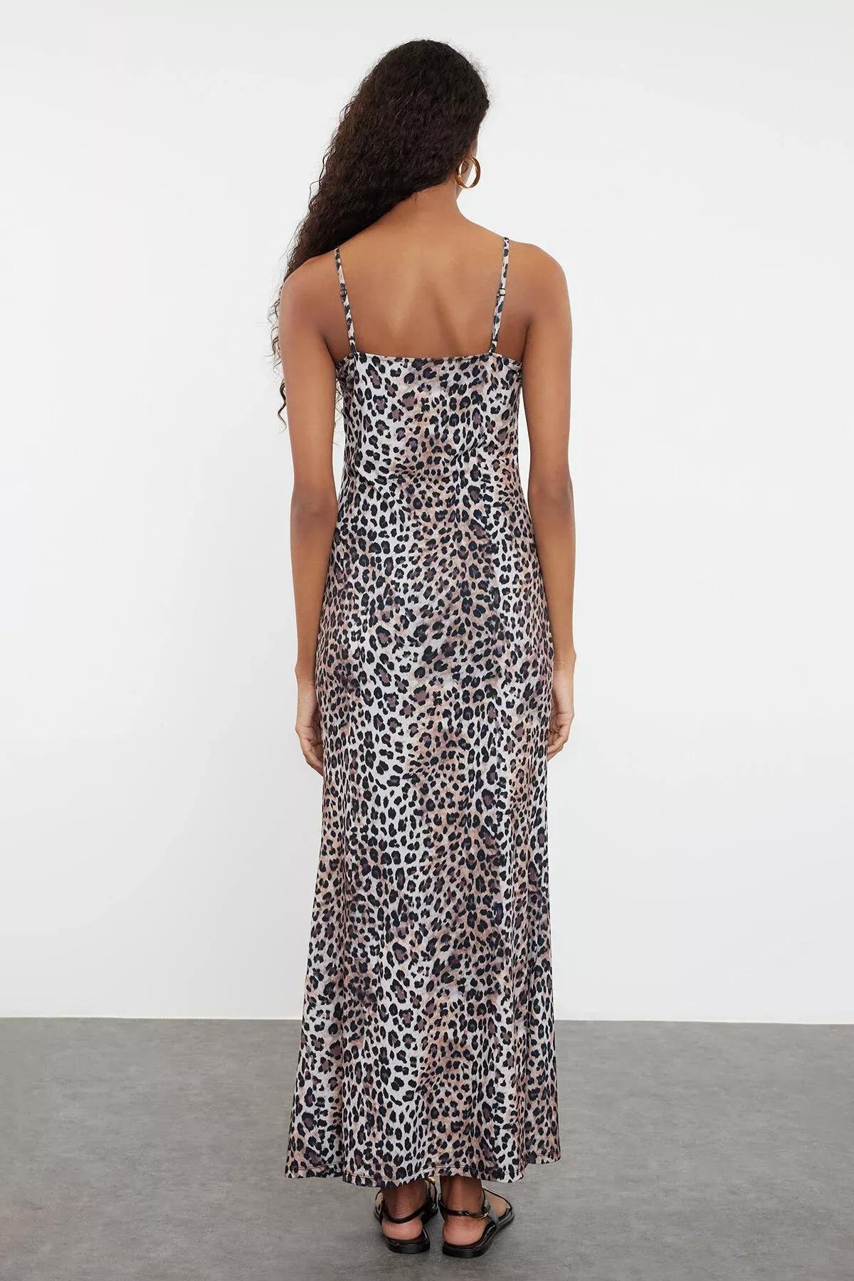 Leopard Print Bodycon Maxi Dress, C101_1537, large image number 4