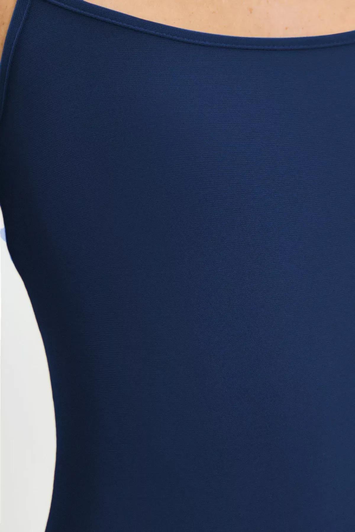 Blue Maxi Bodycon Strappy Knit Dress, , large image number 6