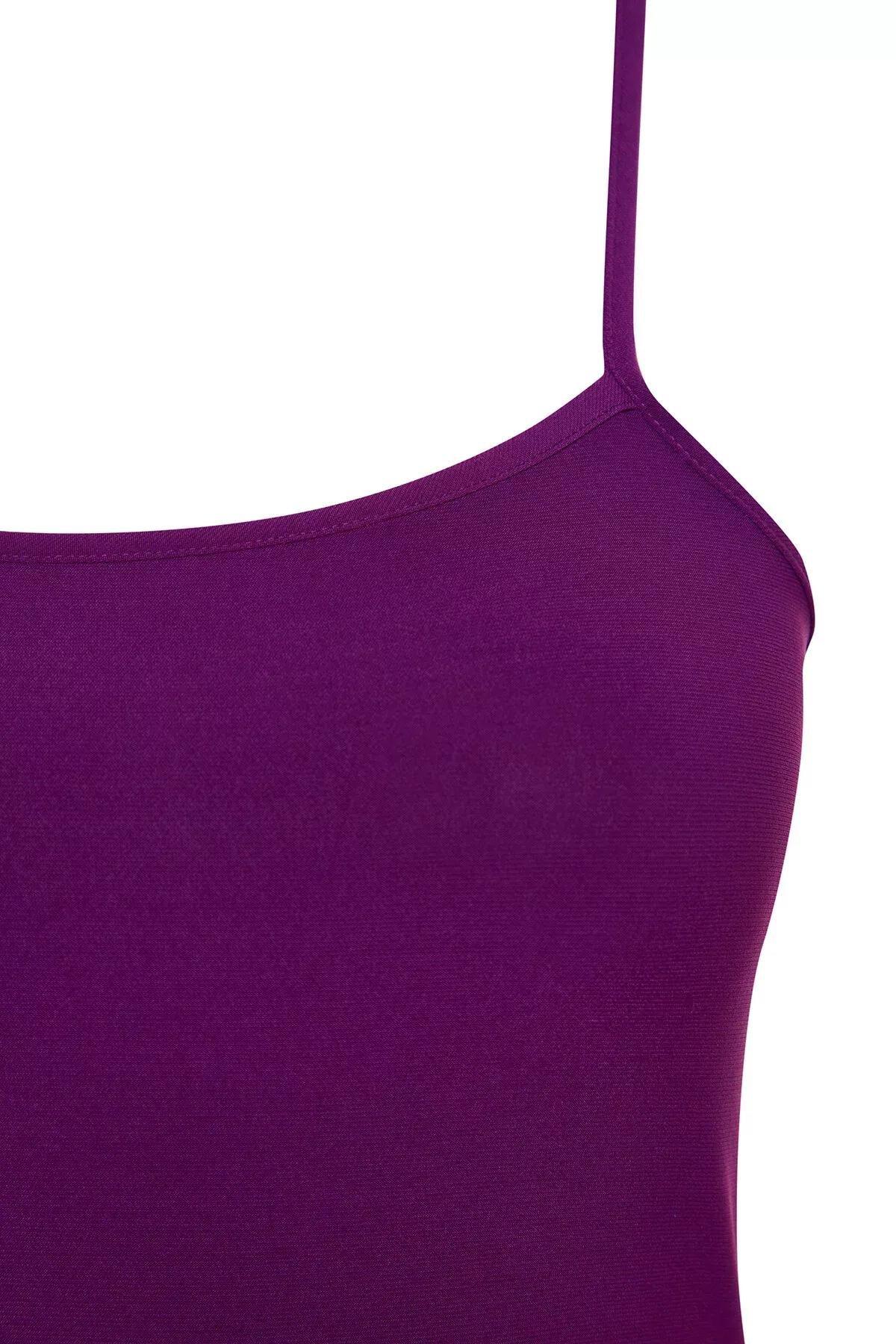 فستان طويل مُحاك سهل الارتداء، بنفسجي, Purple, large image number 7