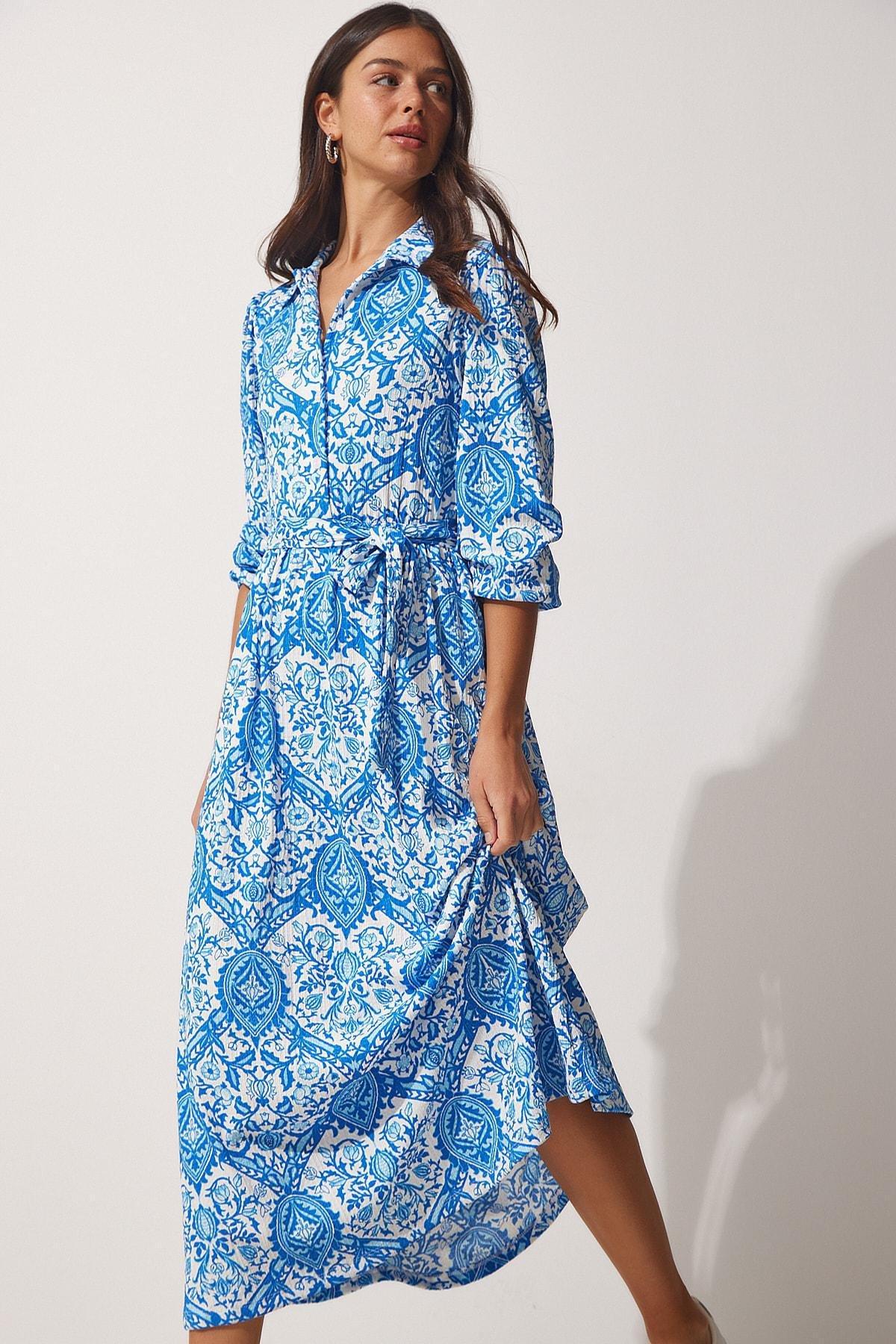 Blue A-Line Dress, , large image number 1