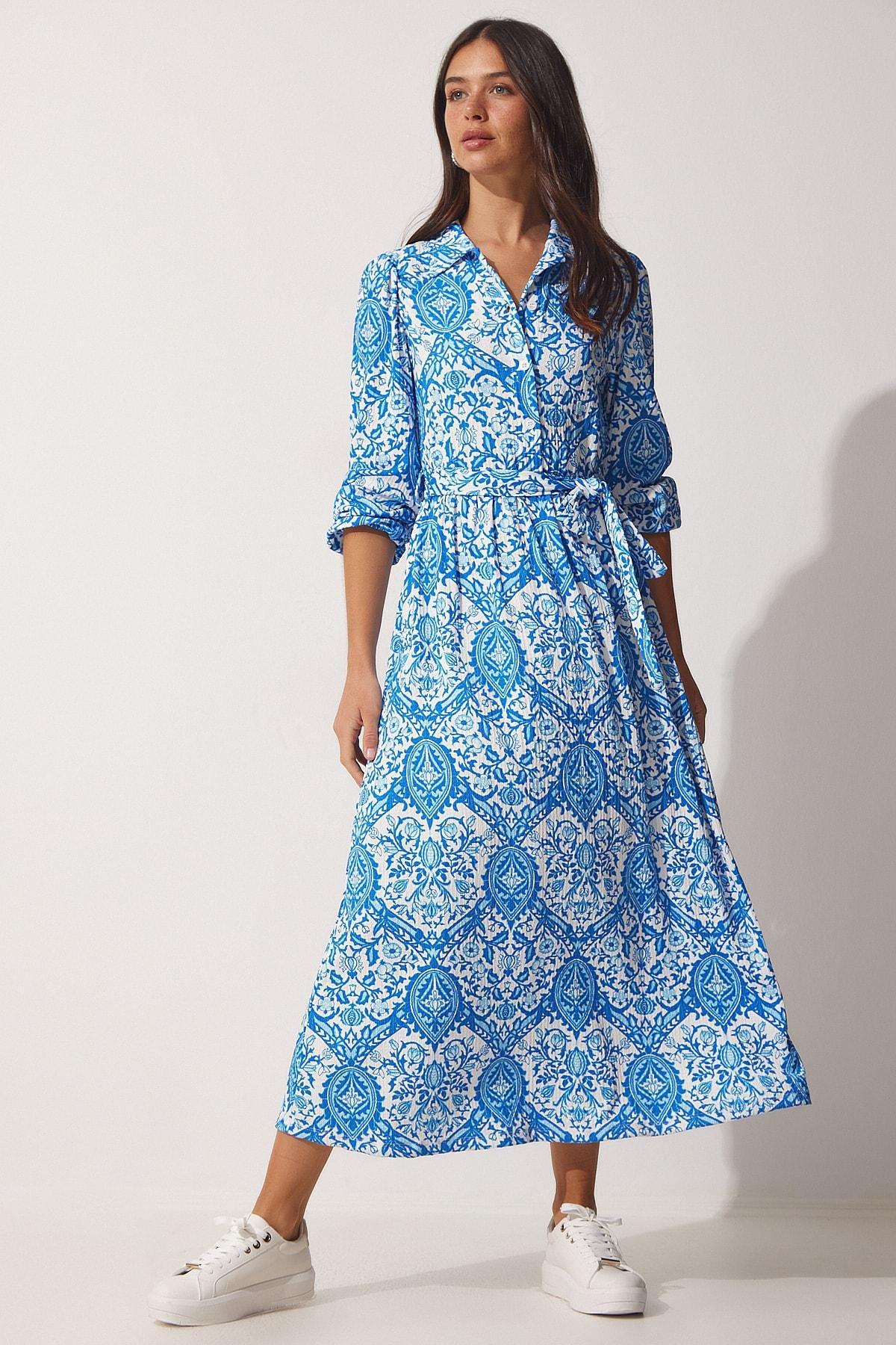 Blue A-Line Dress, , large image number 2