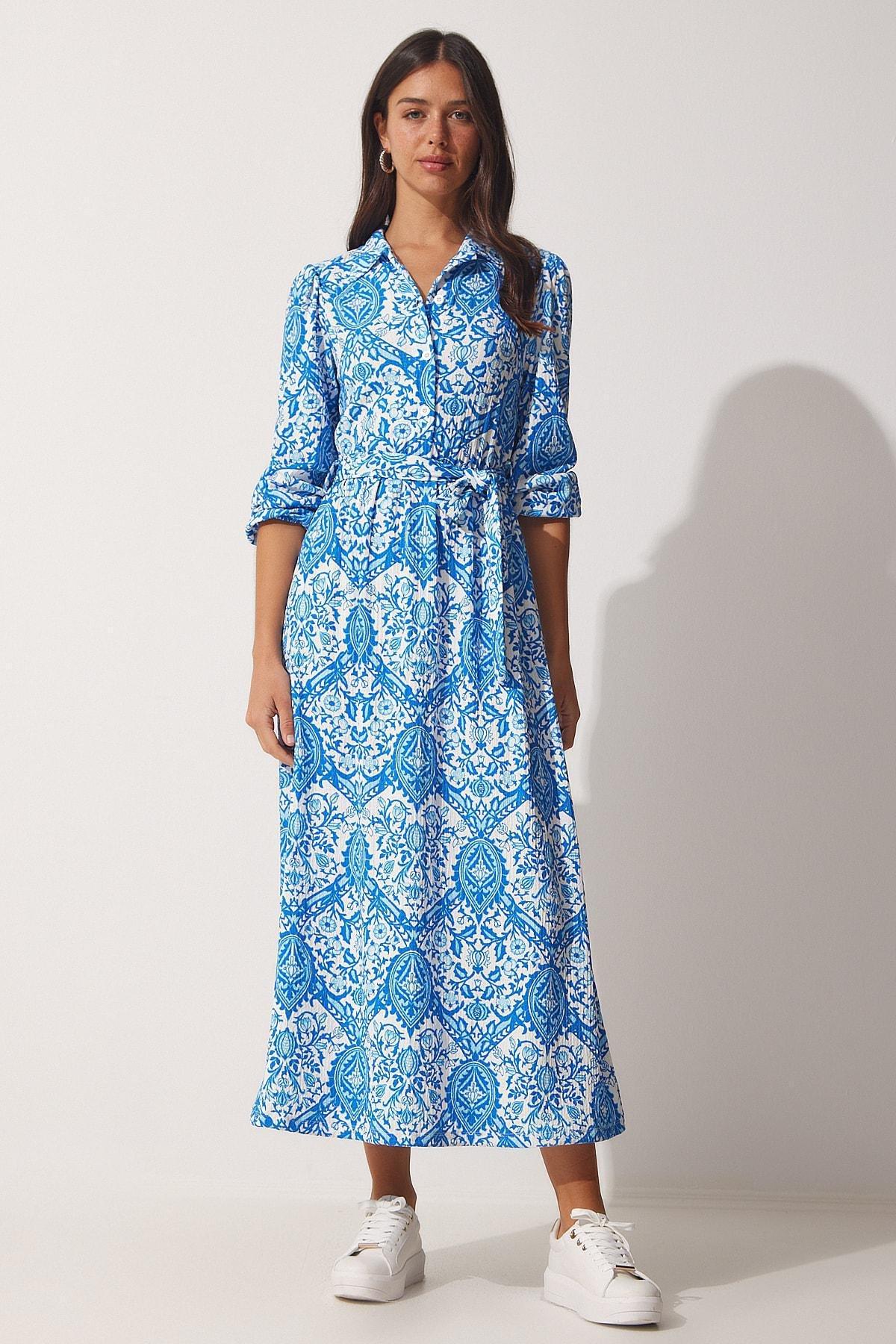 Blue A-Line Dress, , large image number 4