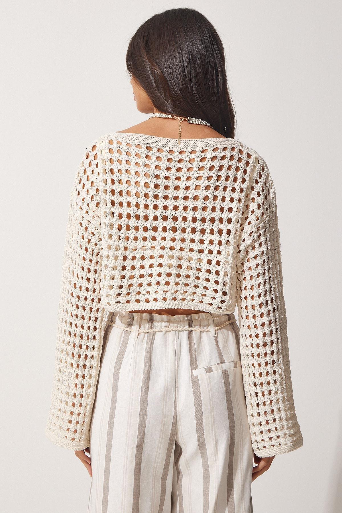 Beige Basic Blouse, Cream, large image number 3