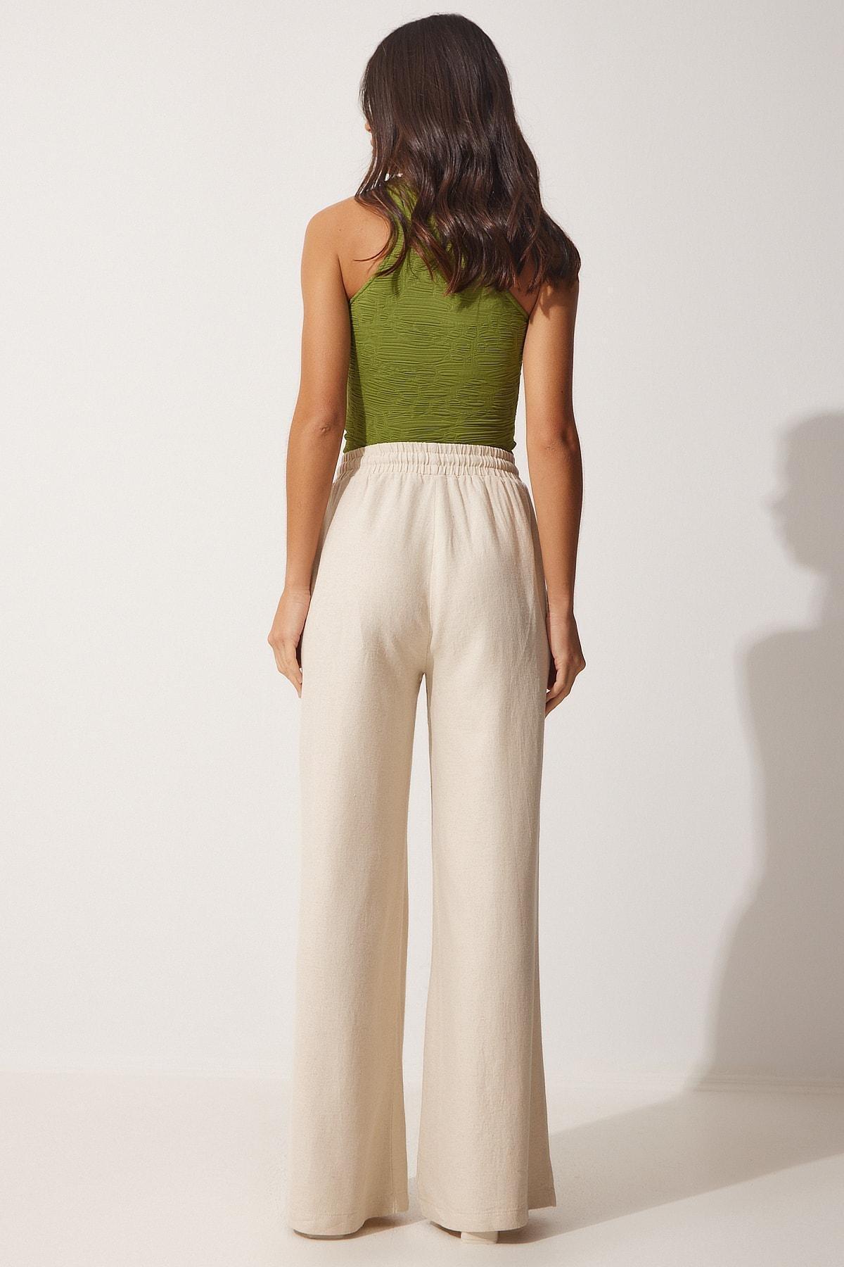 Beige Loose Pants, , large image number 3