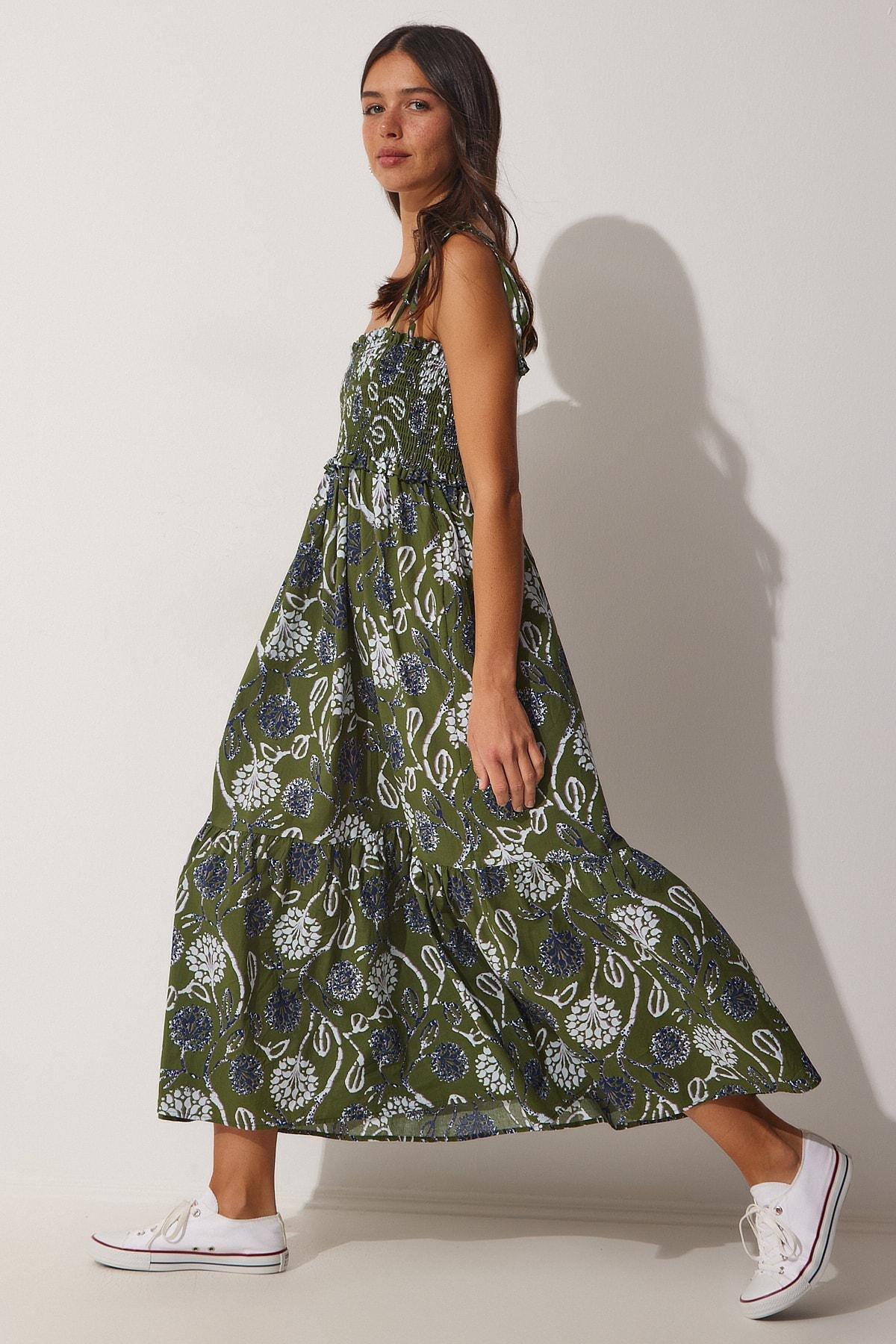 Happiness Istanbul - Green Floral Dress