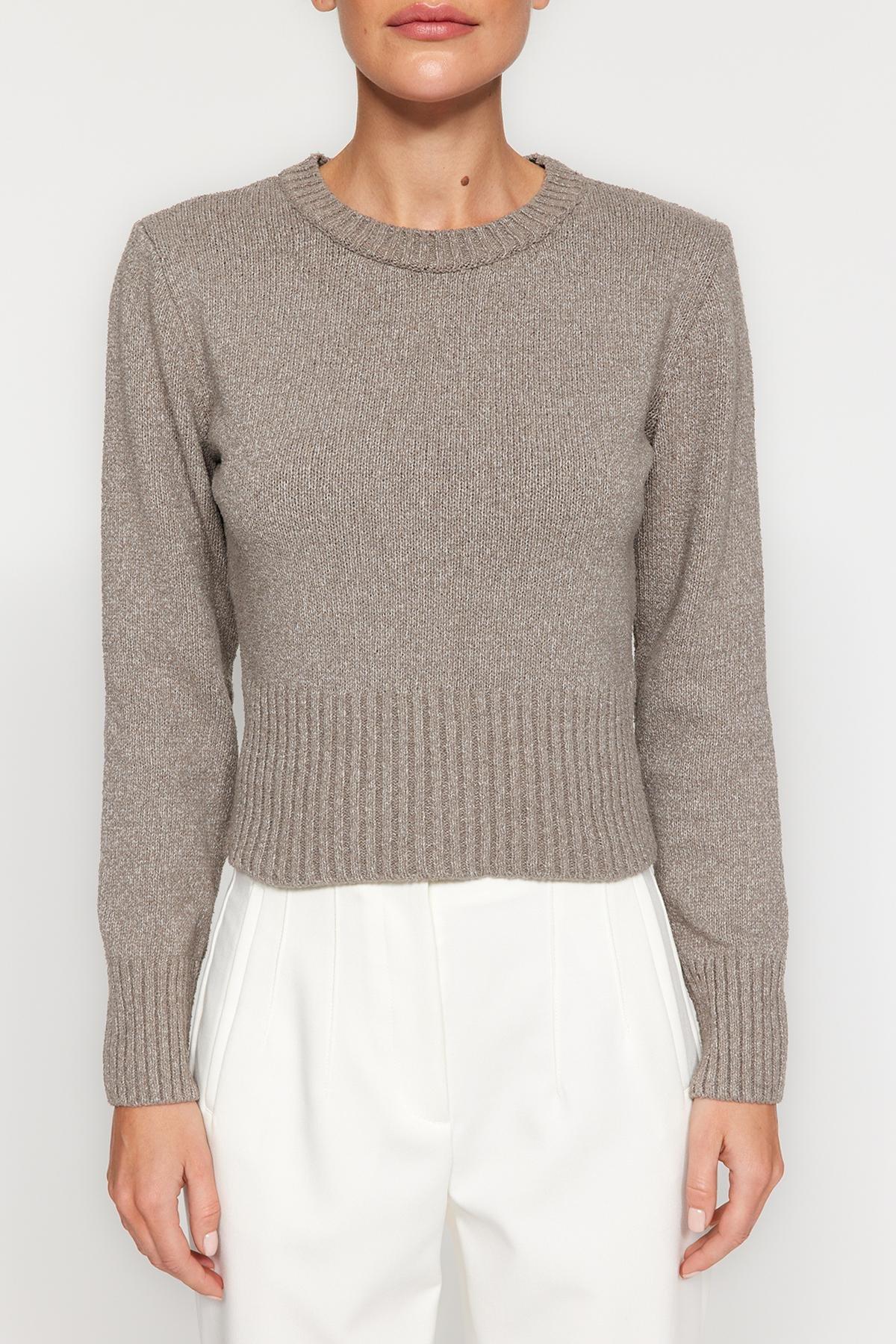 Trendyol - Grey Knitwear Sweater