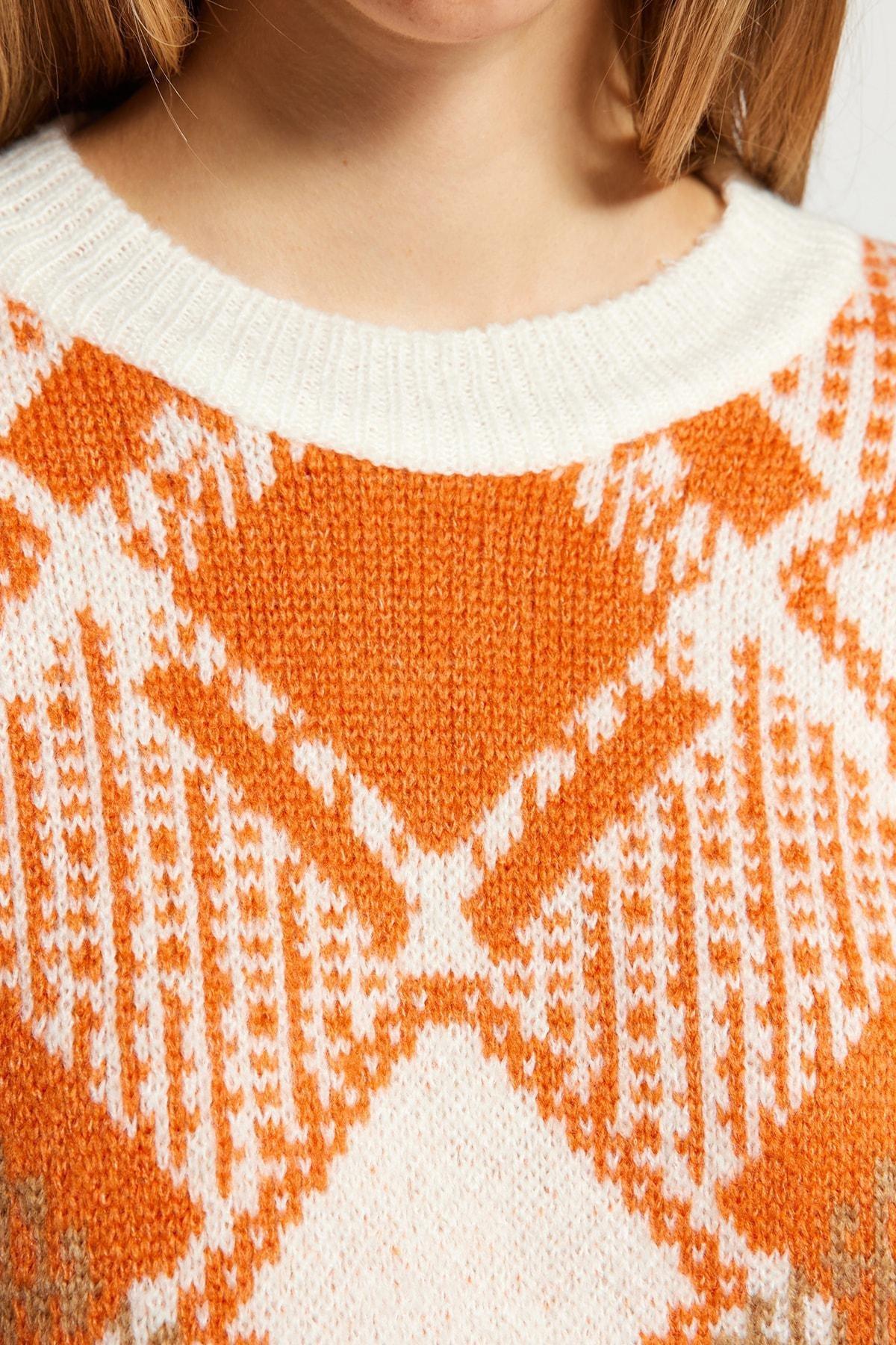 Multicolour Wide Crop Knitwear Sweater, , large image number 4