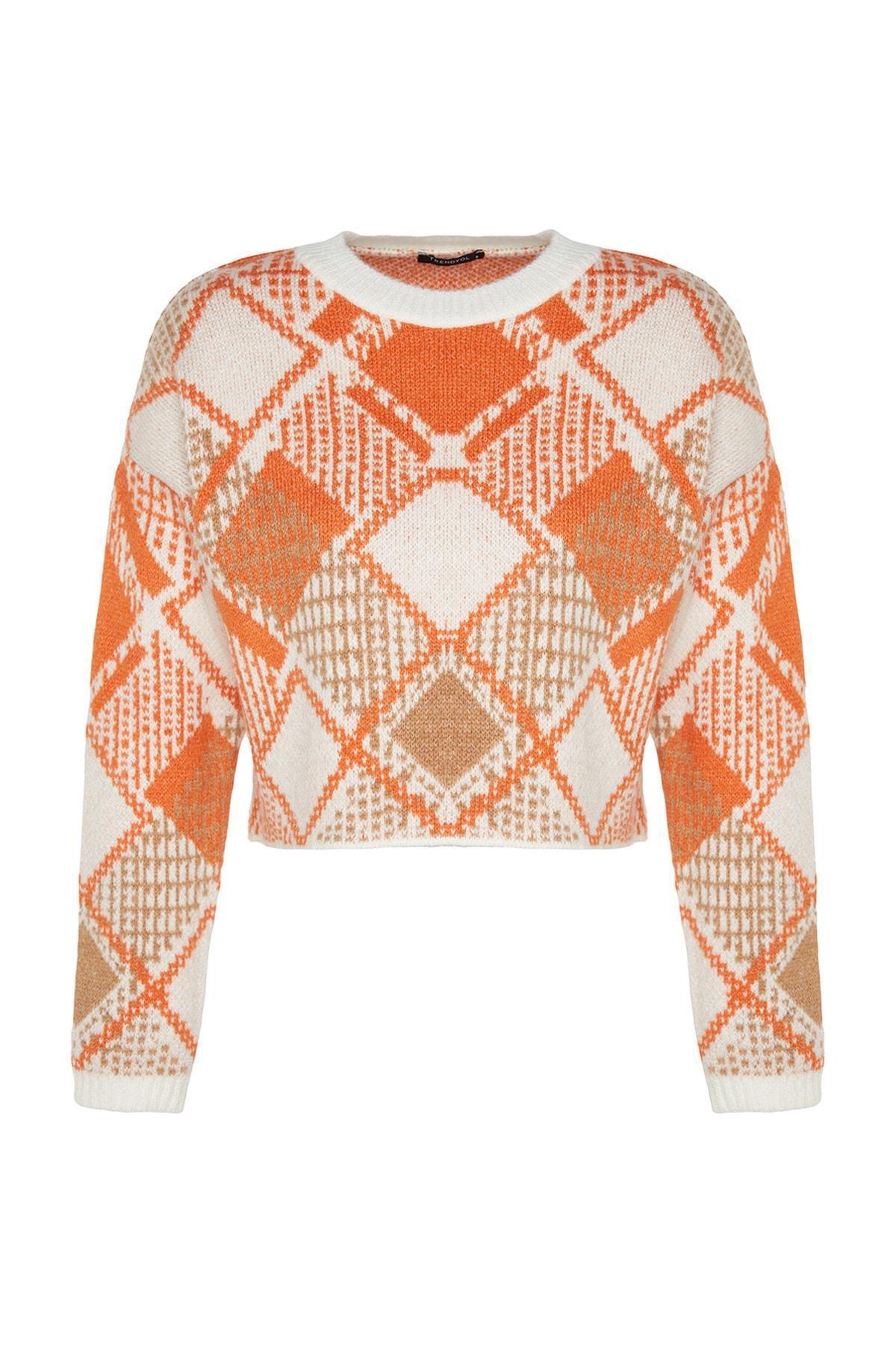 Multicolour Wide Crop Knitwear Sweater, , large image number 5