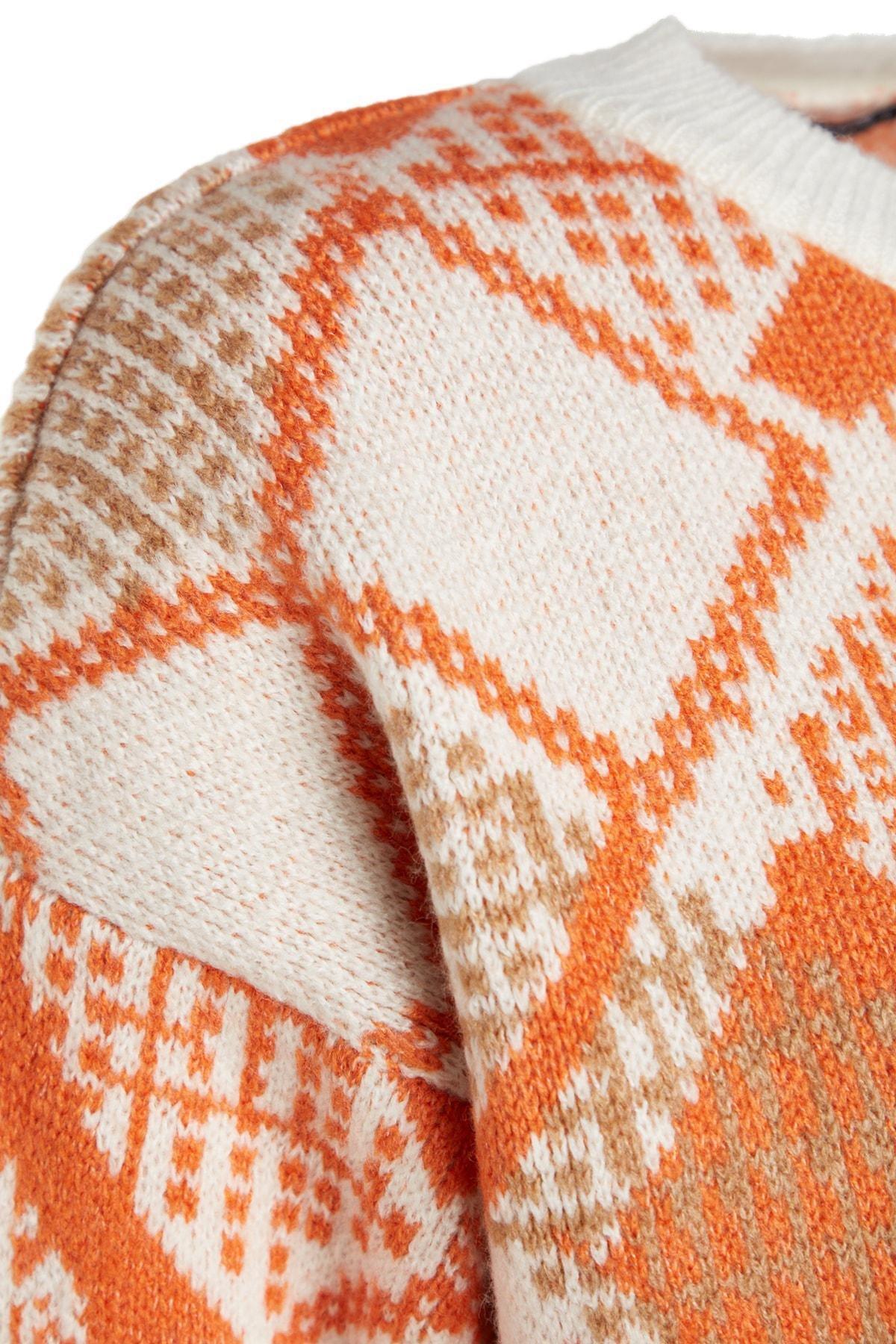 Multicolour Wide Crop Knitwear Sweater, , large image number 6
