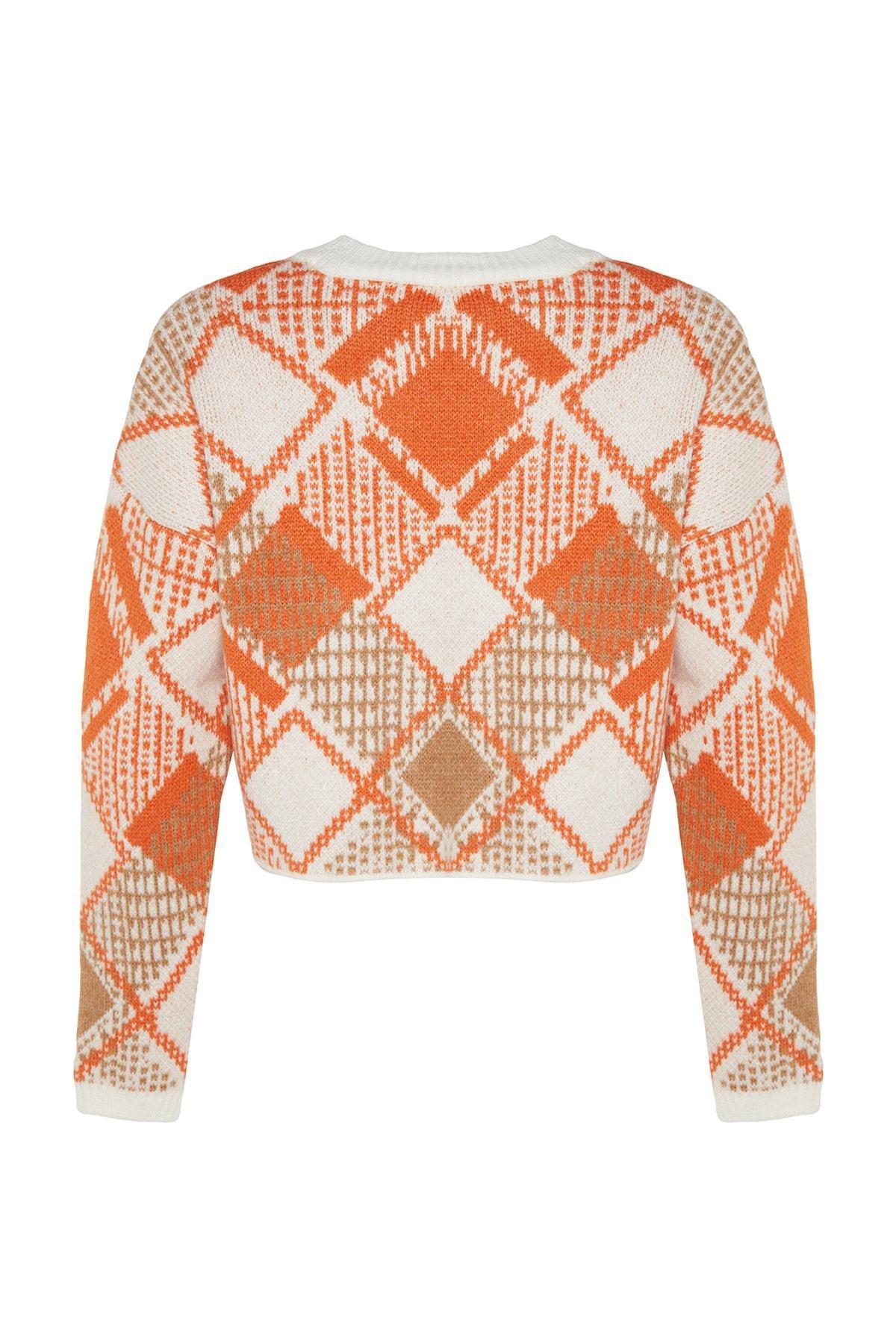 Multicolour Wide Crop Knitwear Sweater, , large image number 7