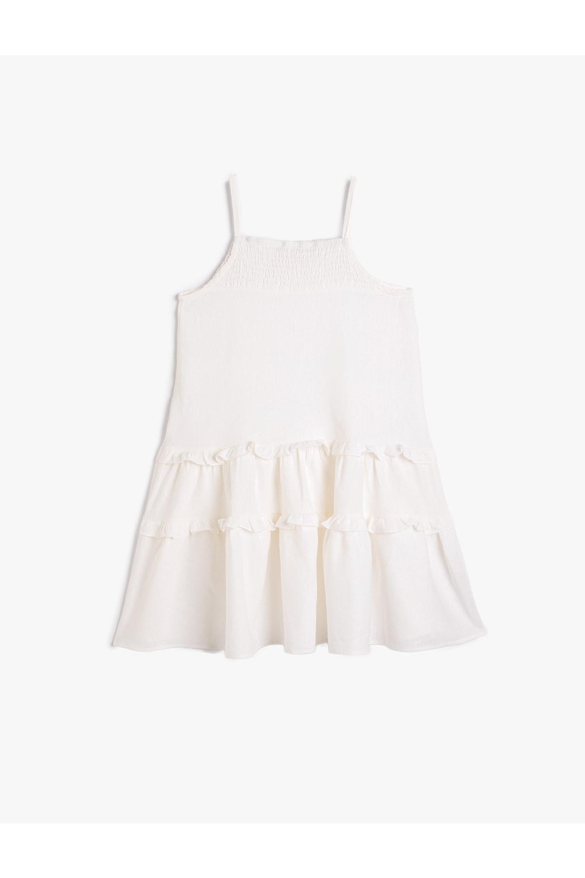 Koton - White Ruffle Dress, Kids Girls