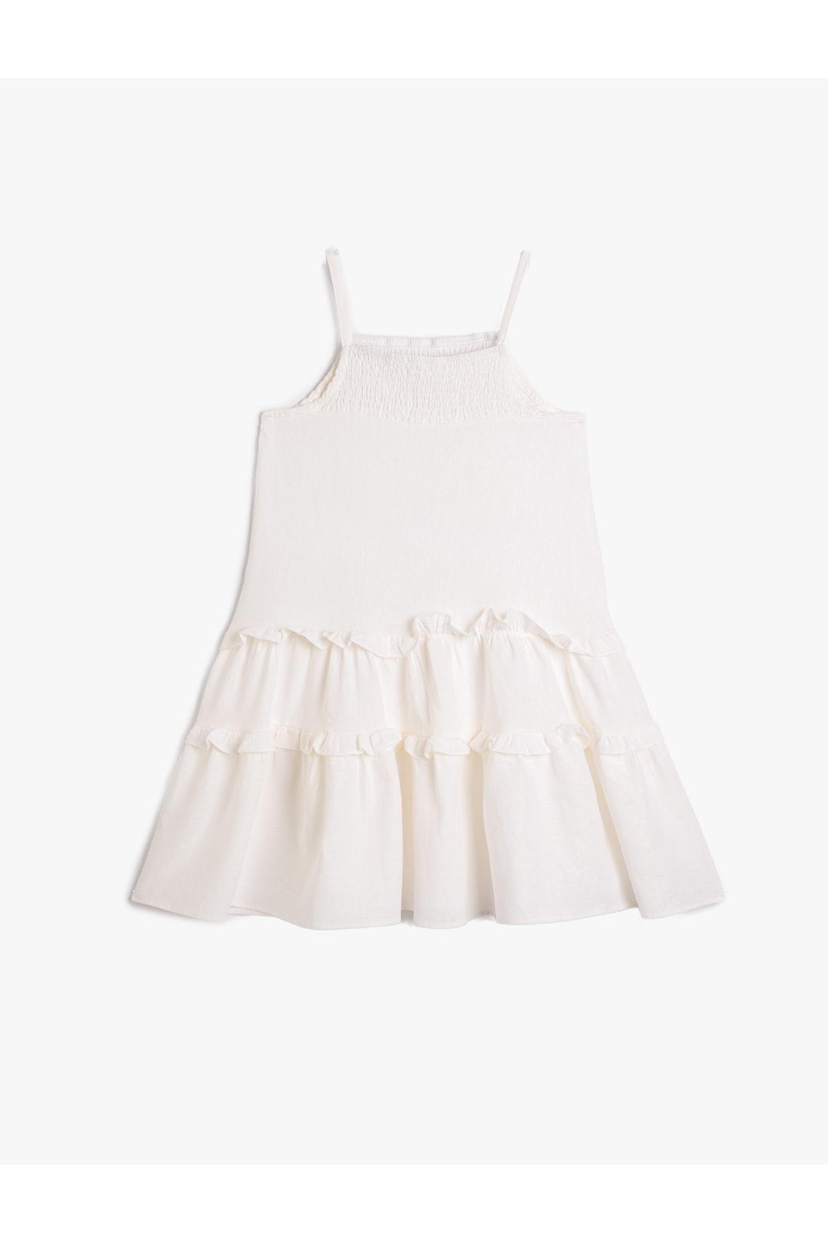 Koton - White Ruffle Dress, Kids Girls