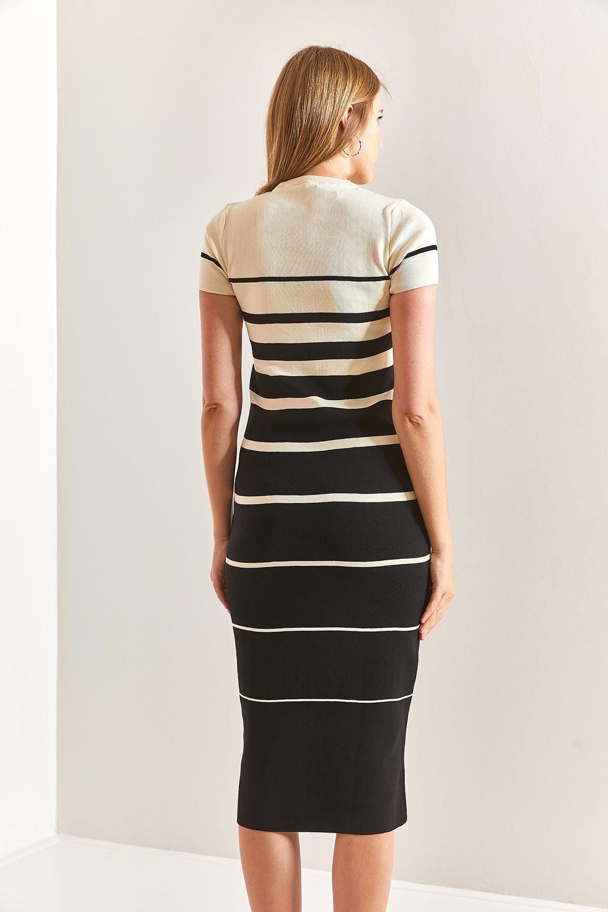 Multicolour Striped Knitwear Dress, C101_1458, large image number 2