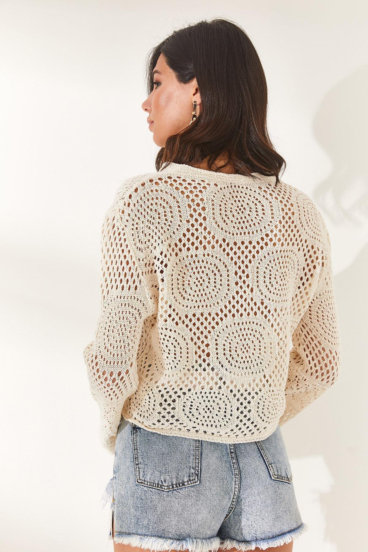 Ecru See Through Blouse, , large image number 4