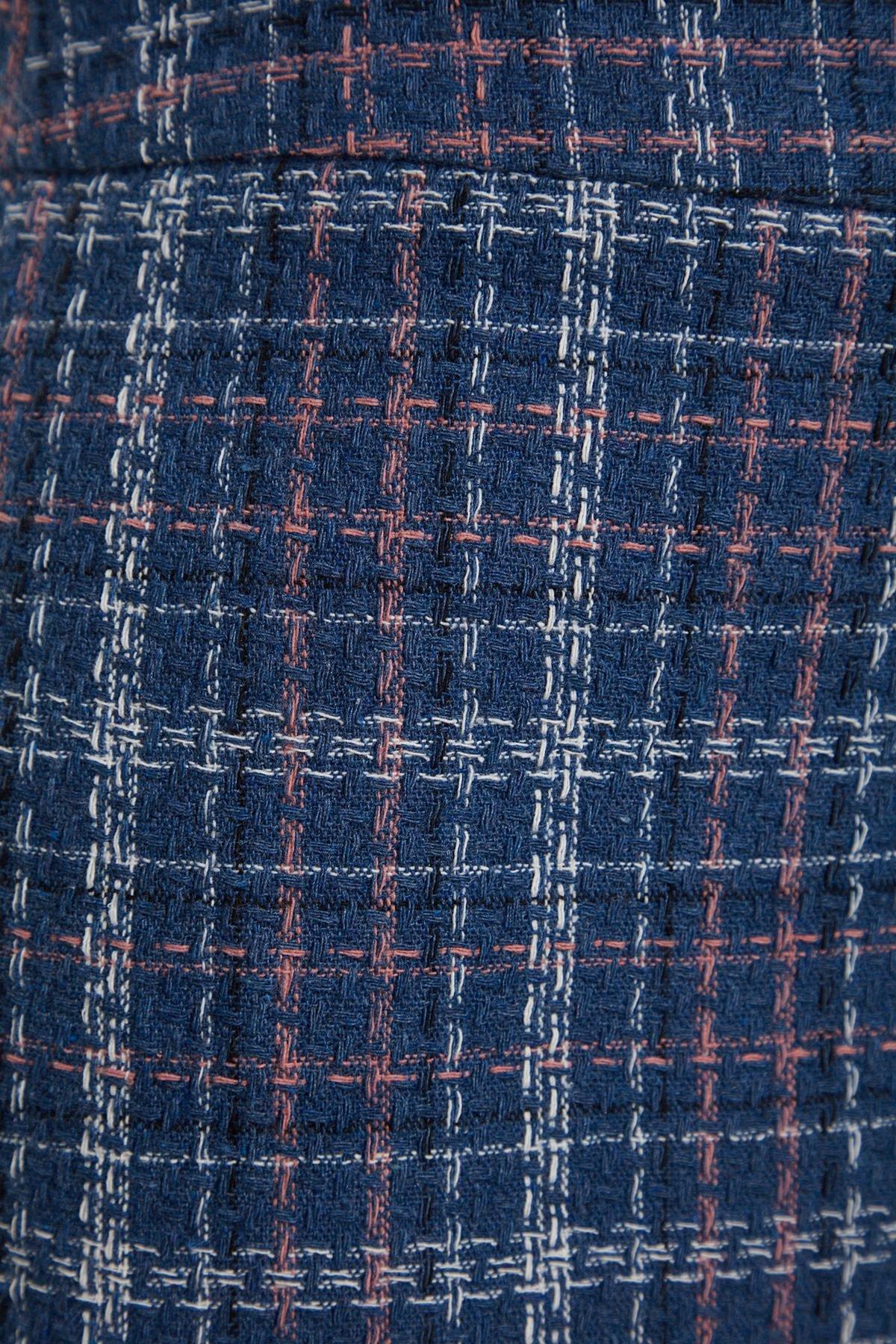Blue Checked Skirt, Blue, large image number 5
