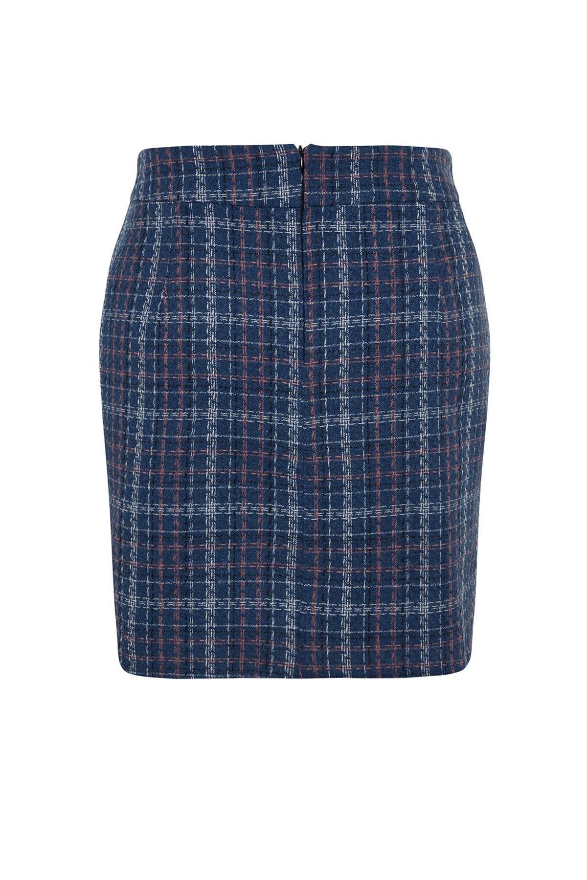 Blue Checked Skirt, Blue, large image number 7