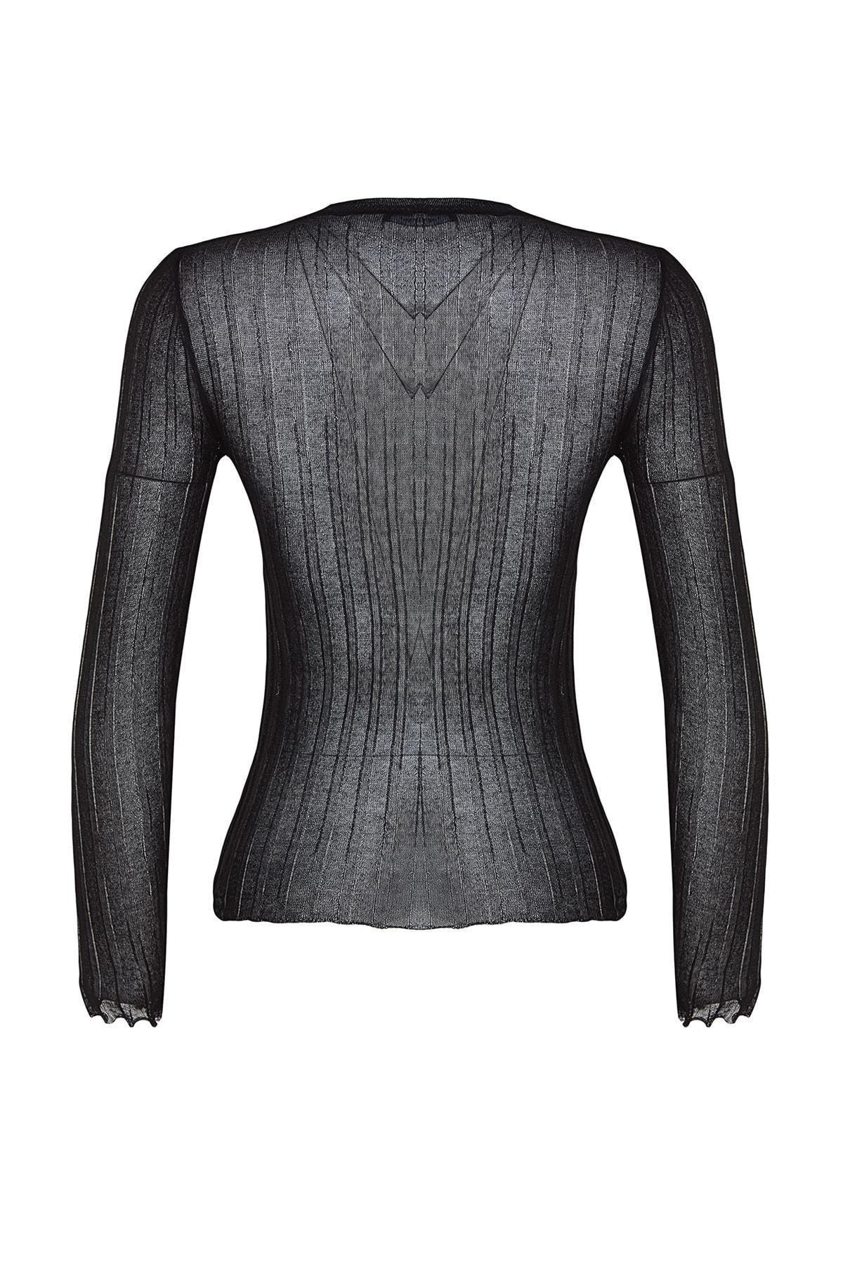 Black Turtleneck Knitwear Sweater, , large image number 7