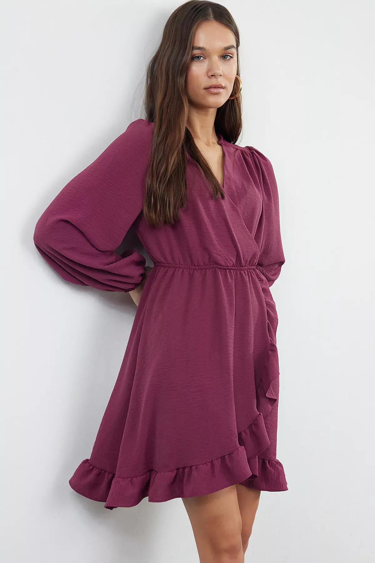 Purple Belted Mini Dress, , large image number 1