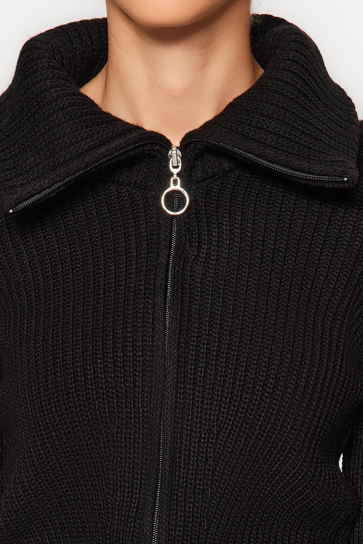 Black Fastener Knitwear Bodysuit, , large image number 4