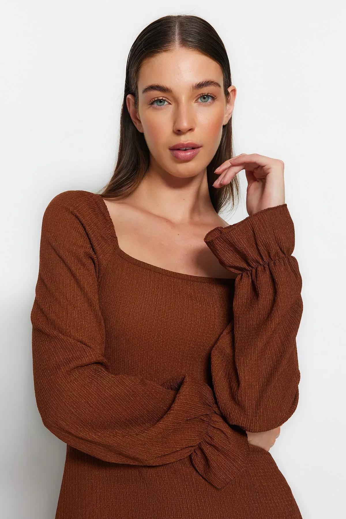 فستان سكيتر، بني, Brown, large image number 2