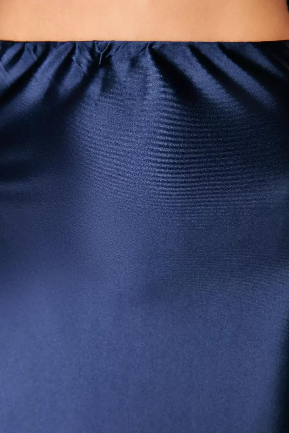 Blue Midi Skirt, Indigo, large image number 4