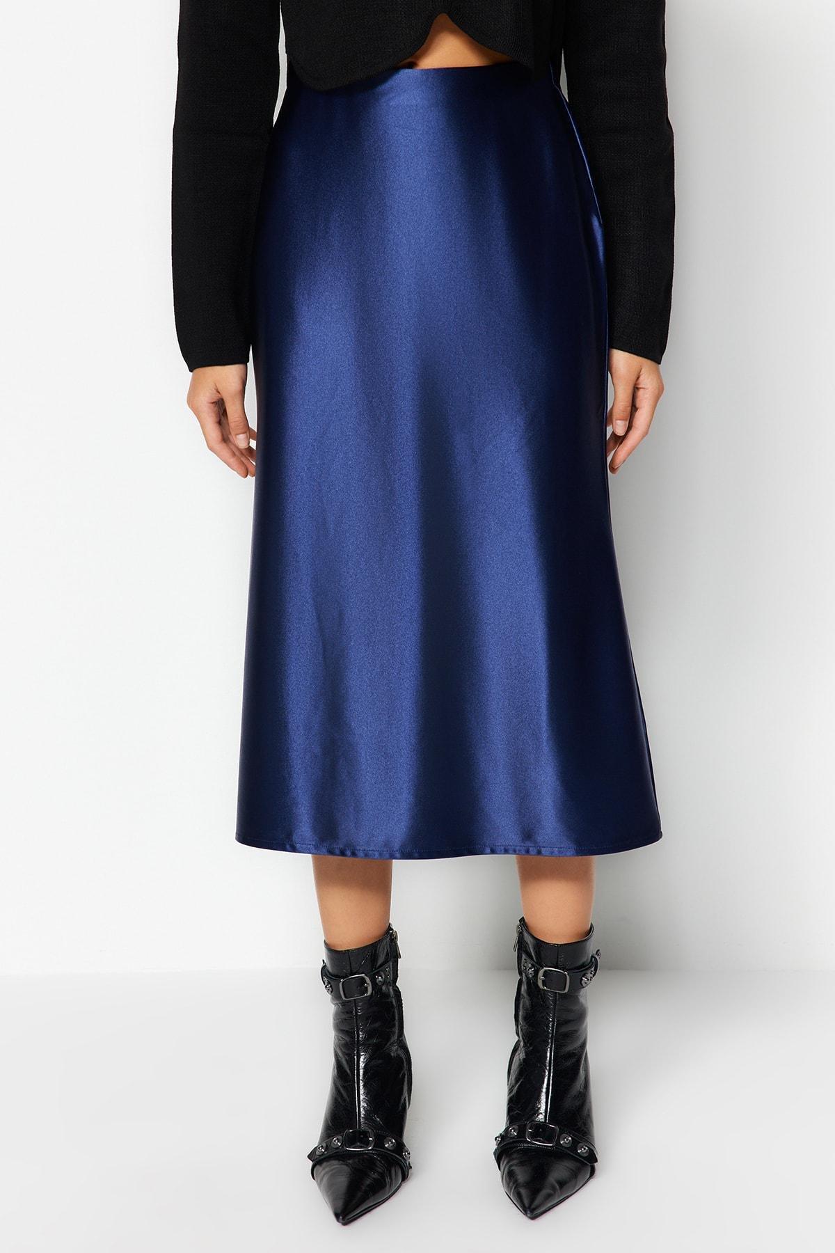 Blue Midi Skirt, , large image number 5