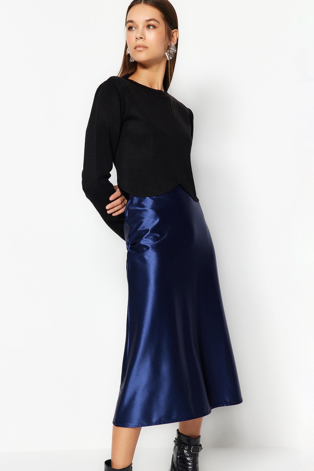 Trendyol - Blue Midi Skirt