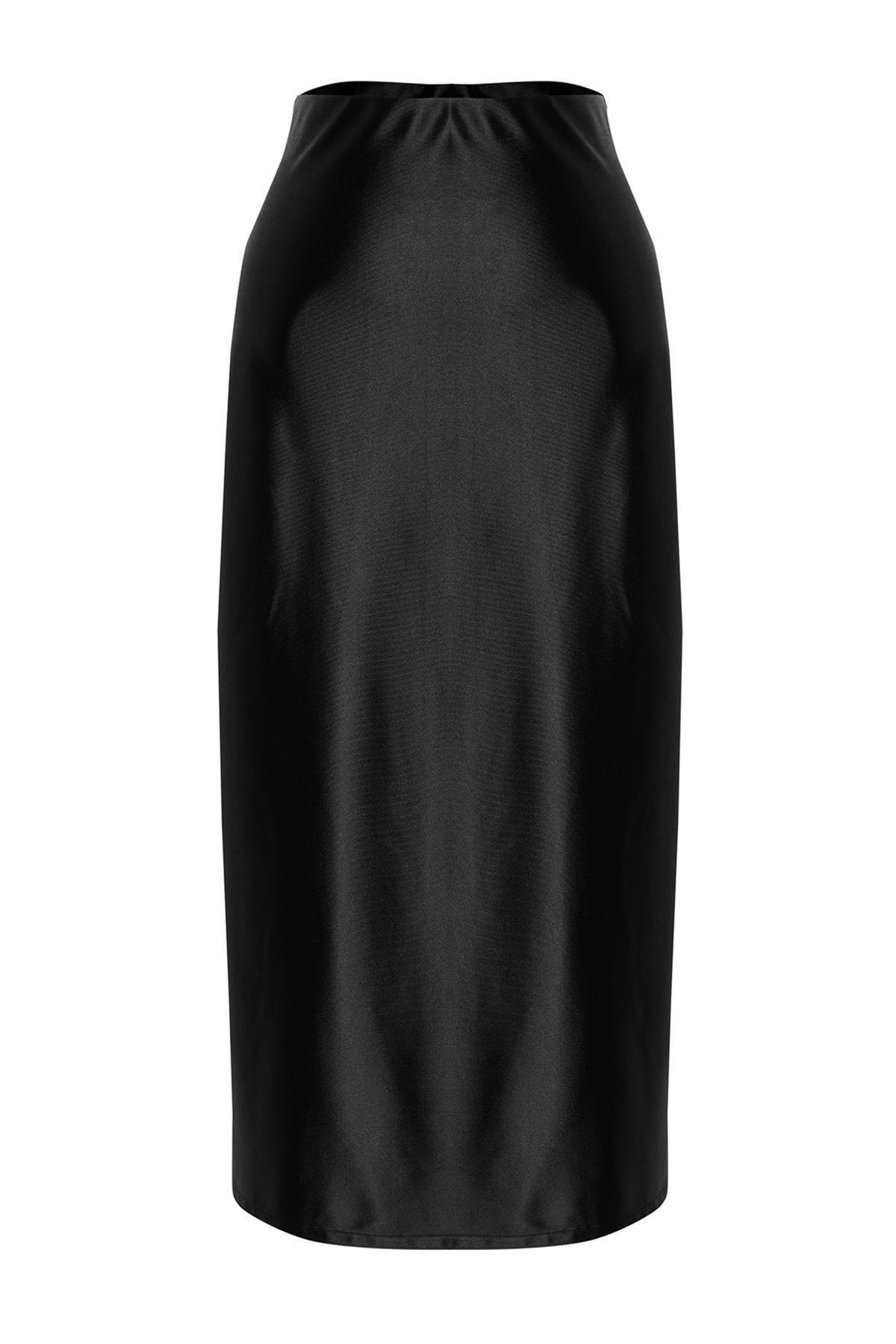 Black Midi Skirt, , large image number 1