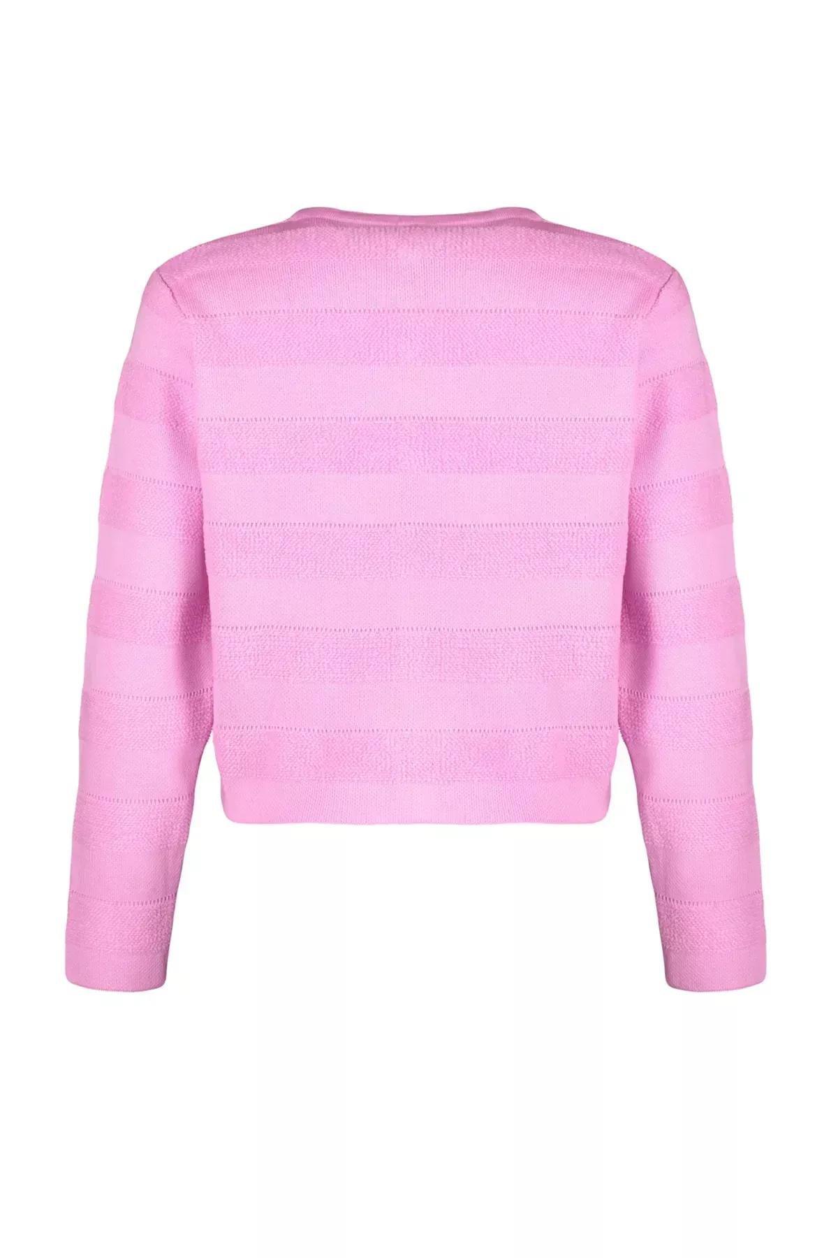 Pink Jacket look Knitwear Cardigan, Pink, large image number 6