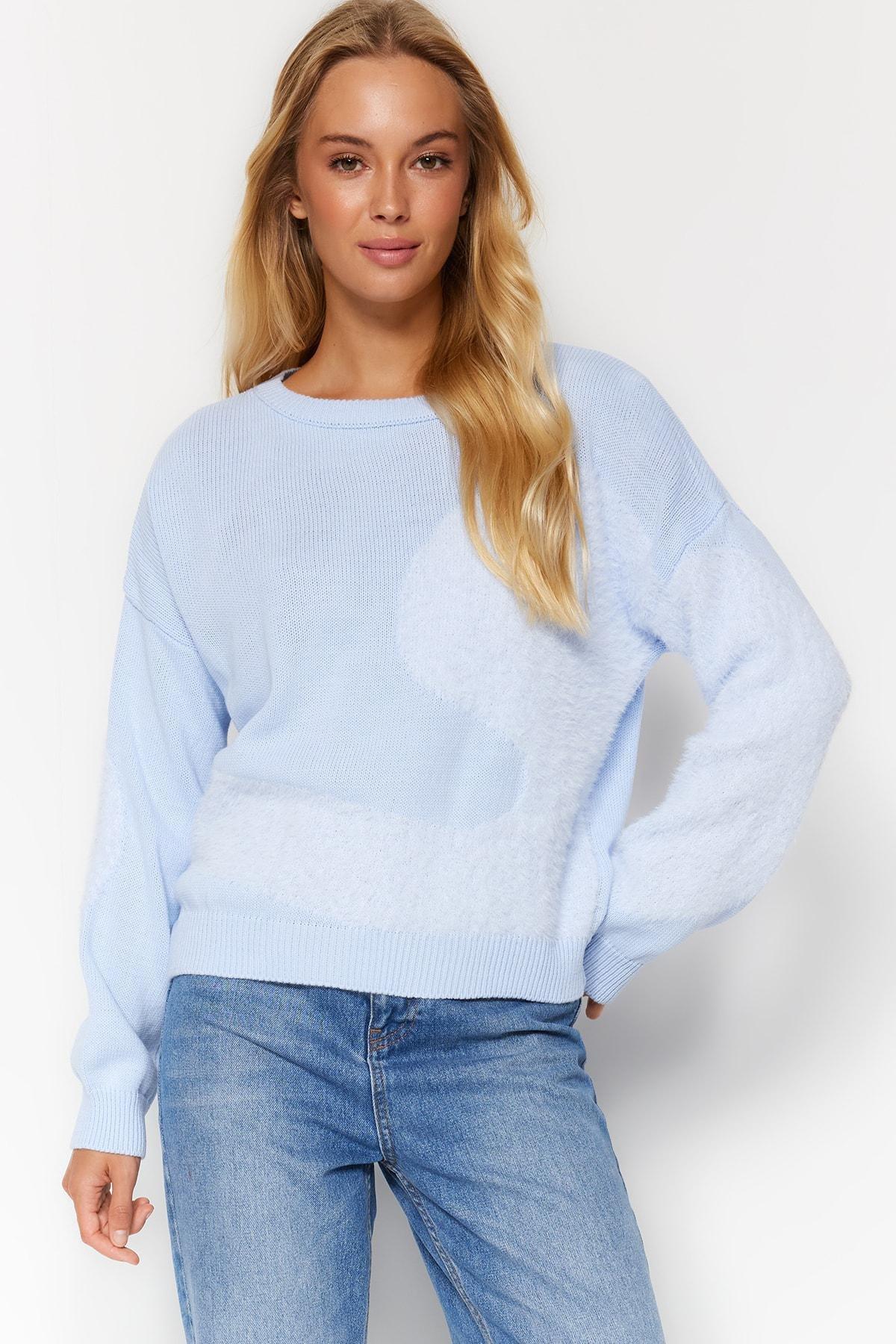 Trendyol - Blue Feather Knitwear Sweater