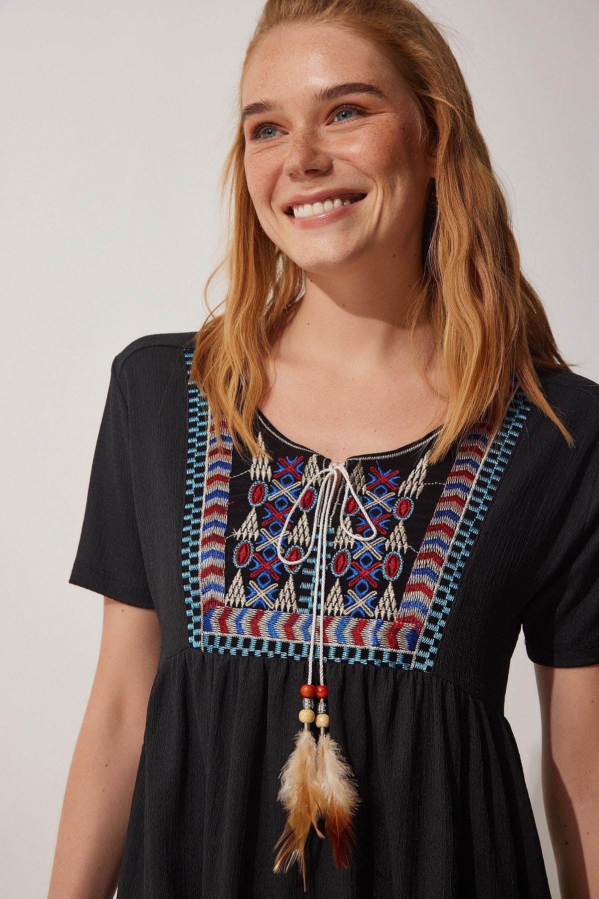 Black A-Line Dress, BLACK, large image number 2