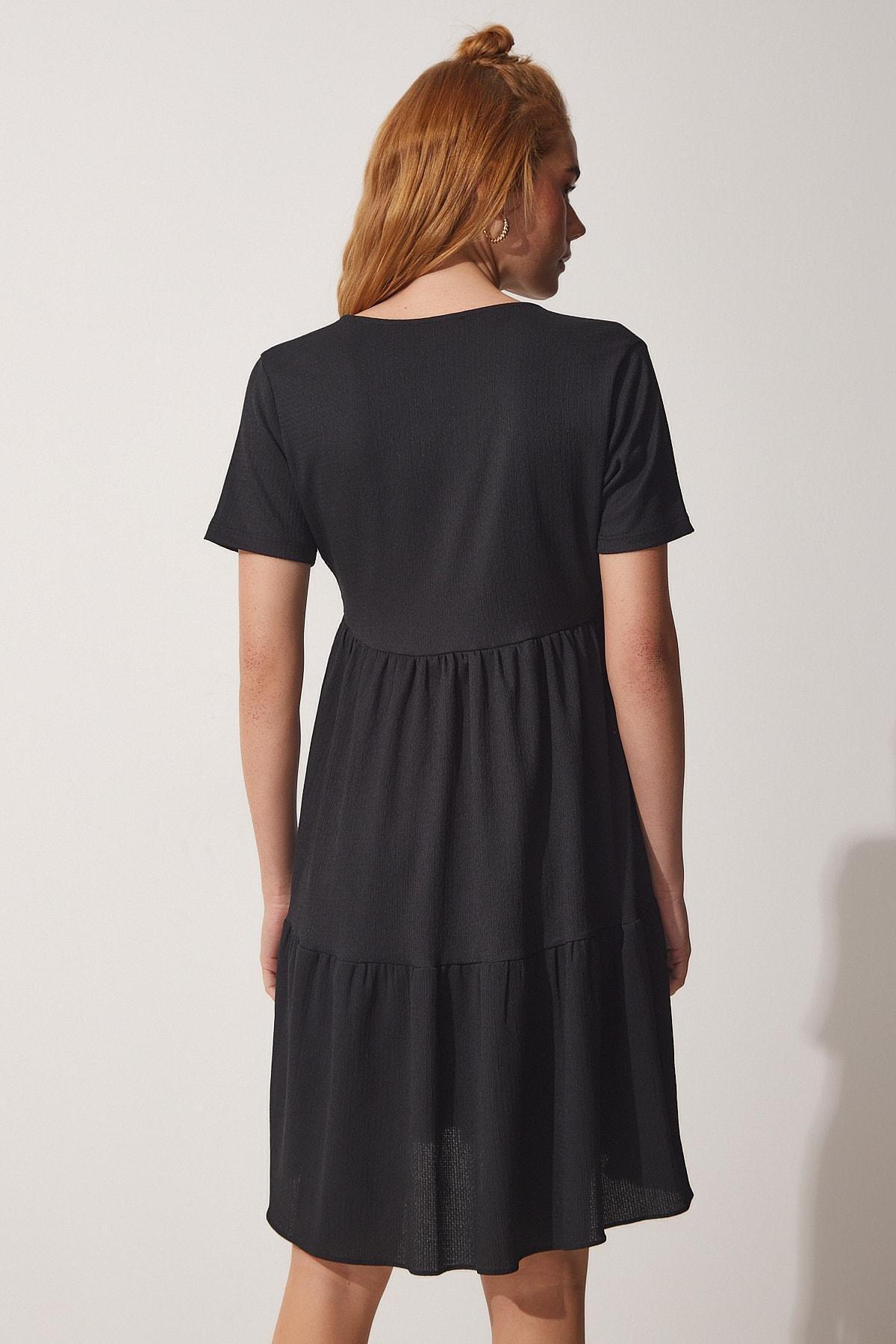 Black A-Line Dress, BLACK, large image number 3