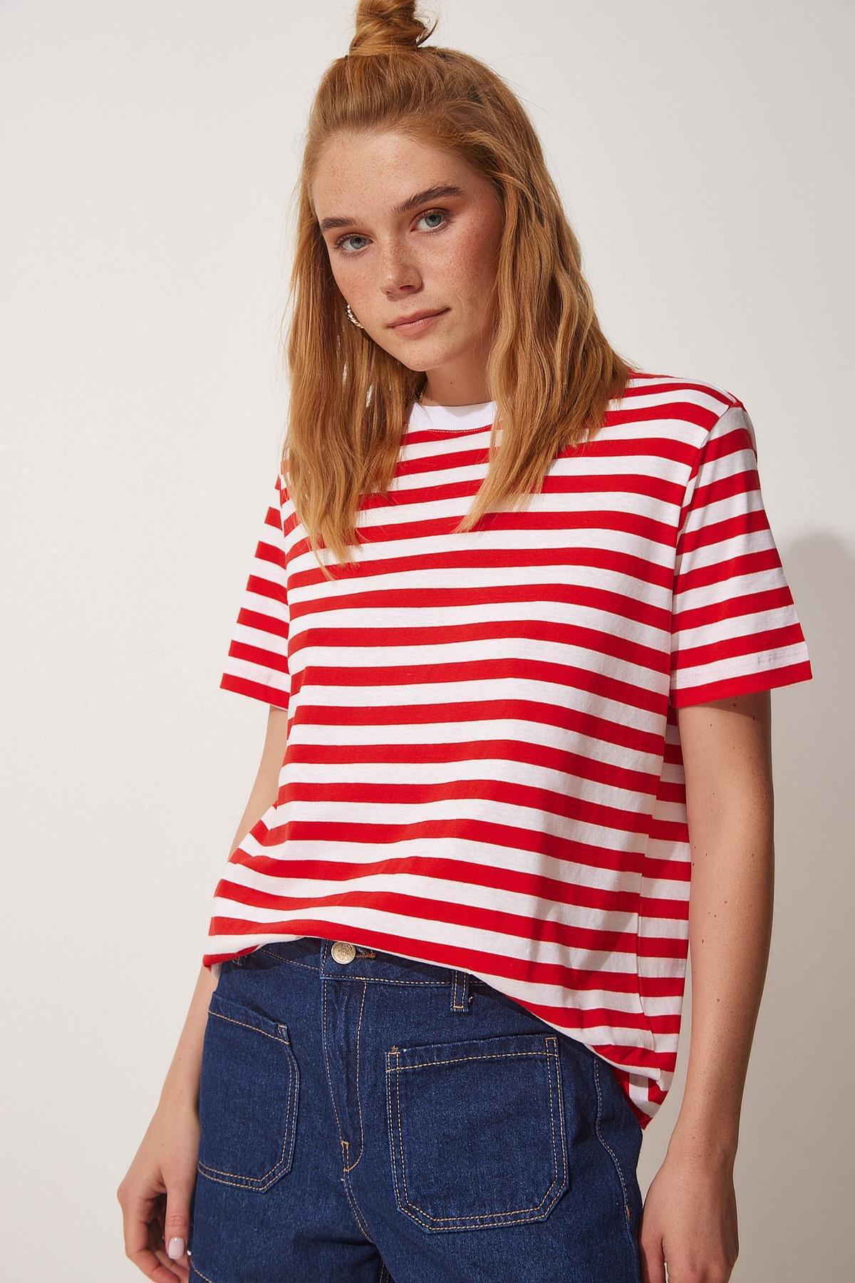 Happiness Istanbul - Red Striped T-Shirt