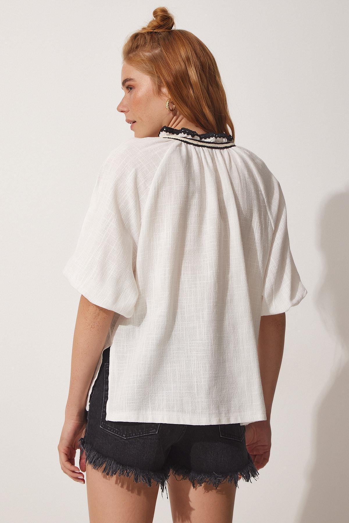 Happiness Istanbul - Ecru Basic Blouse