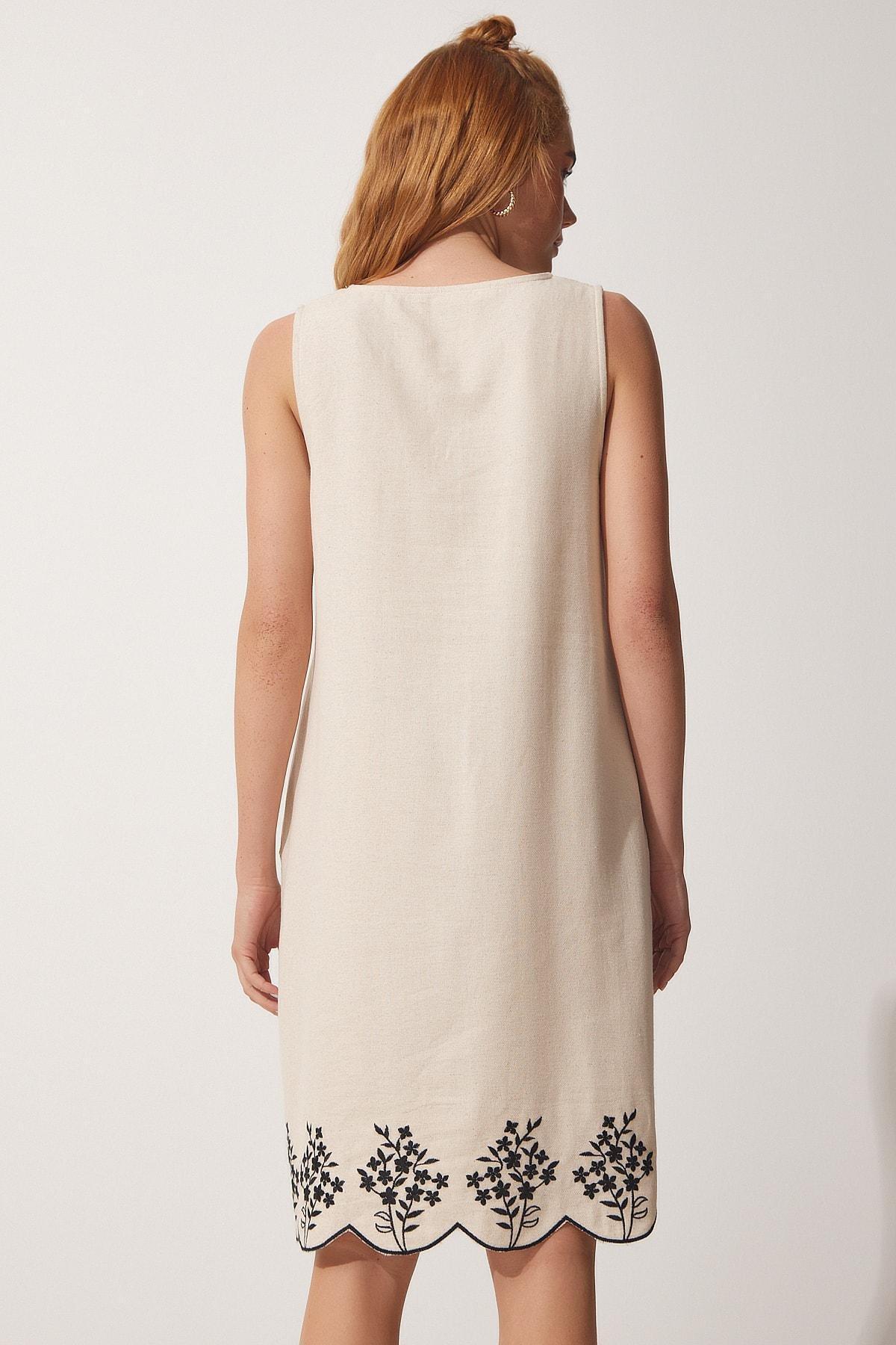 Cream Floral Dress, , large image number 3